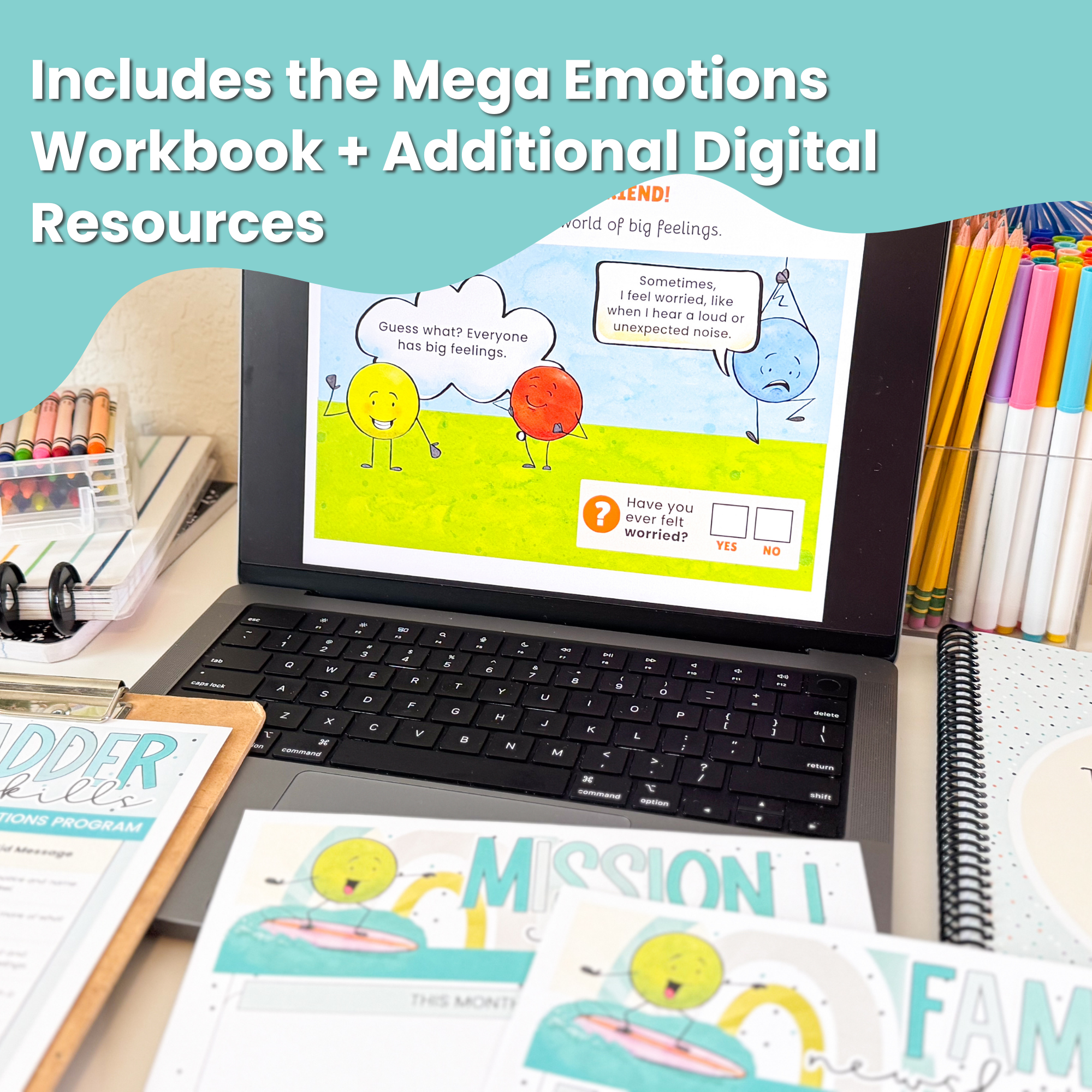 Kids Mega Emotions Bundle (Workbook + Guides + Bonus Tools)