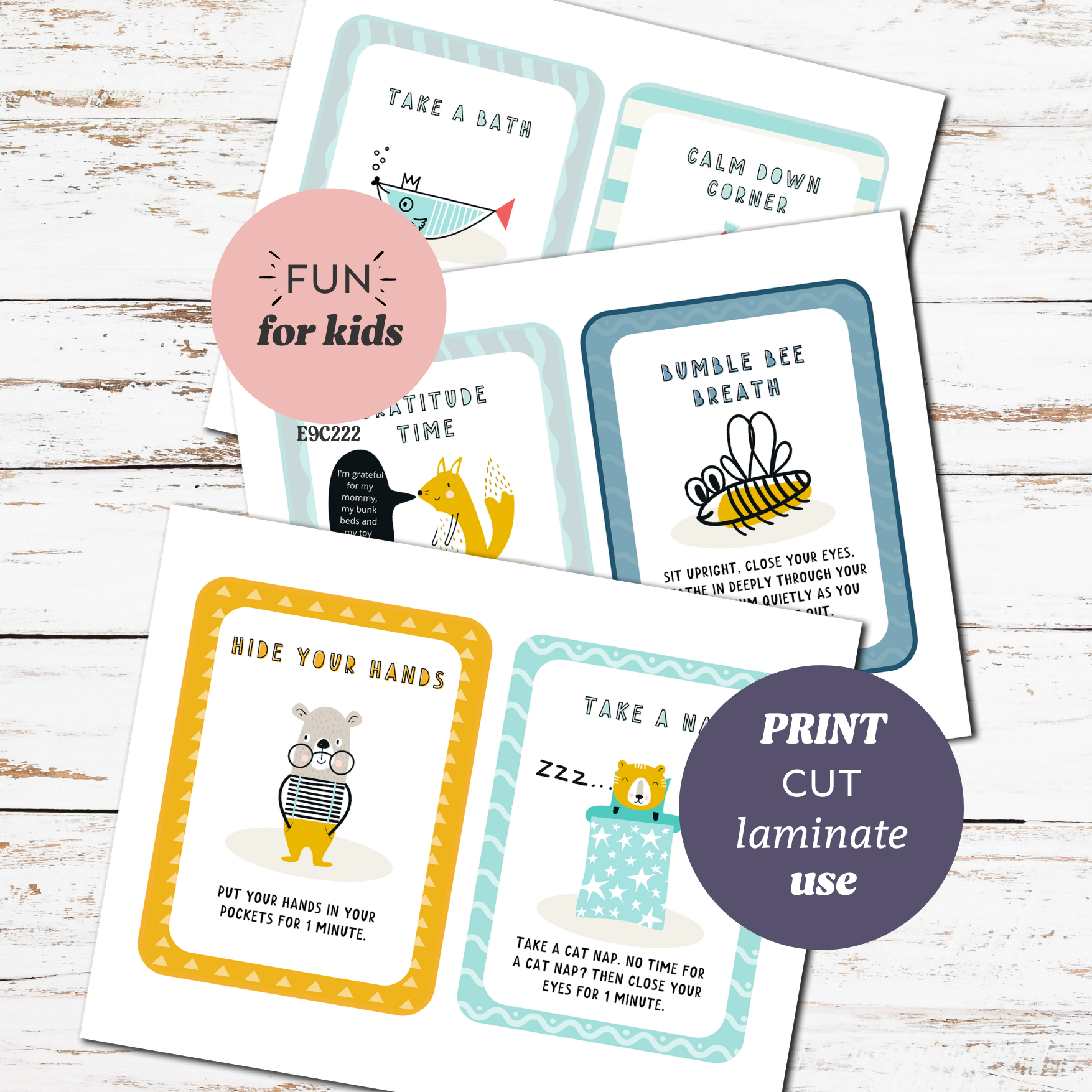 Calm Down Cards PDF (ages 2-10)