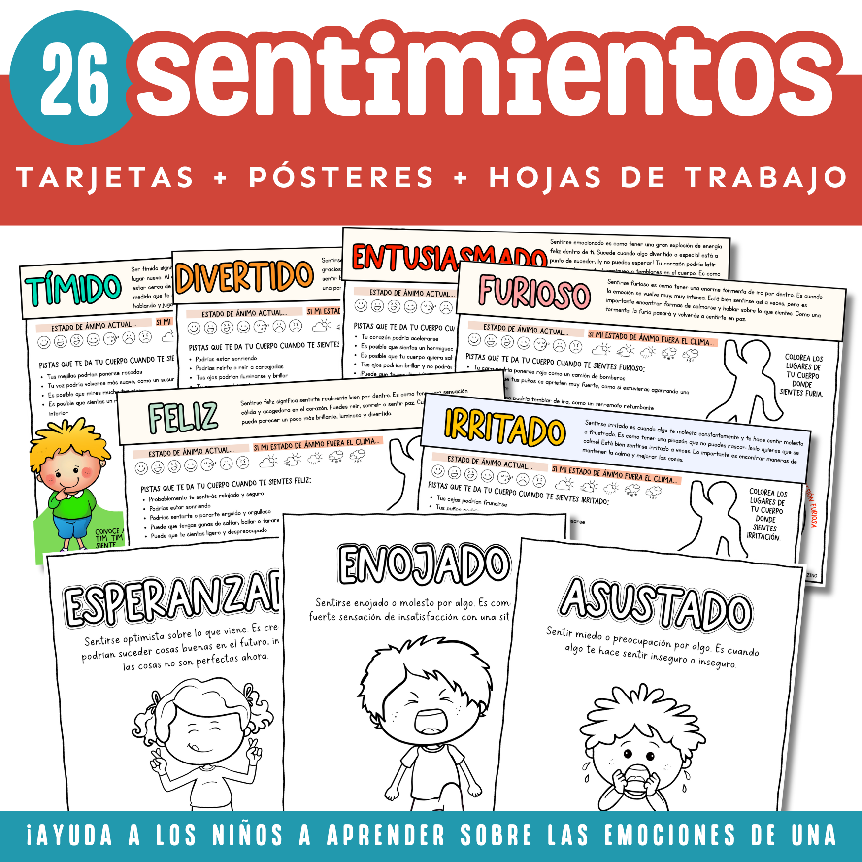 Kit de Emociones (Pósteres + Hojas de trabajo)
