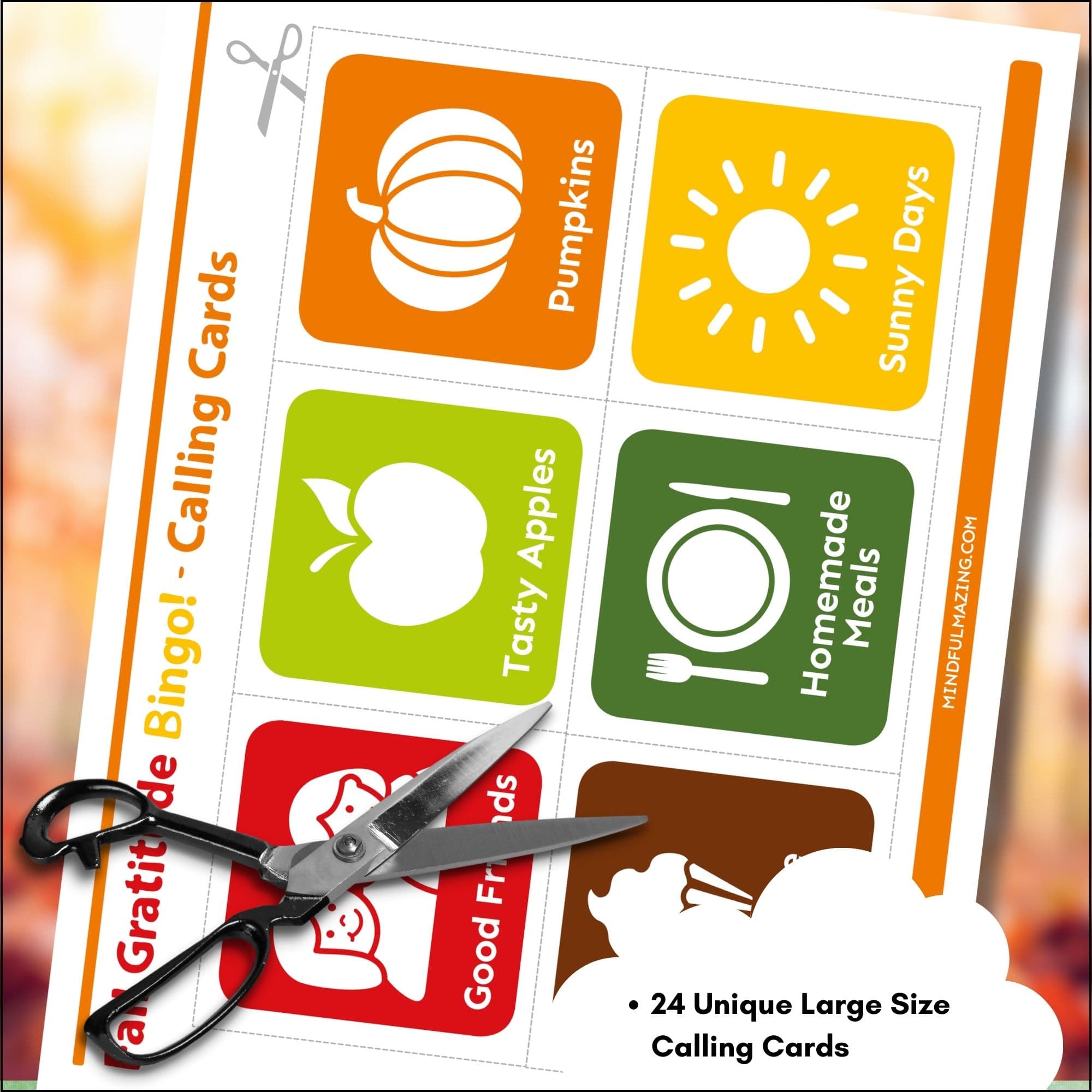 Fall Gratitude Bingo Cards