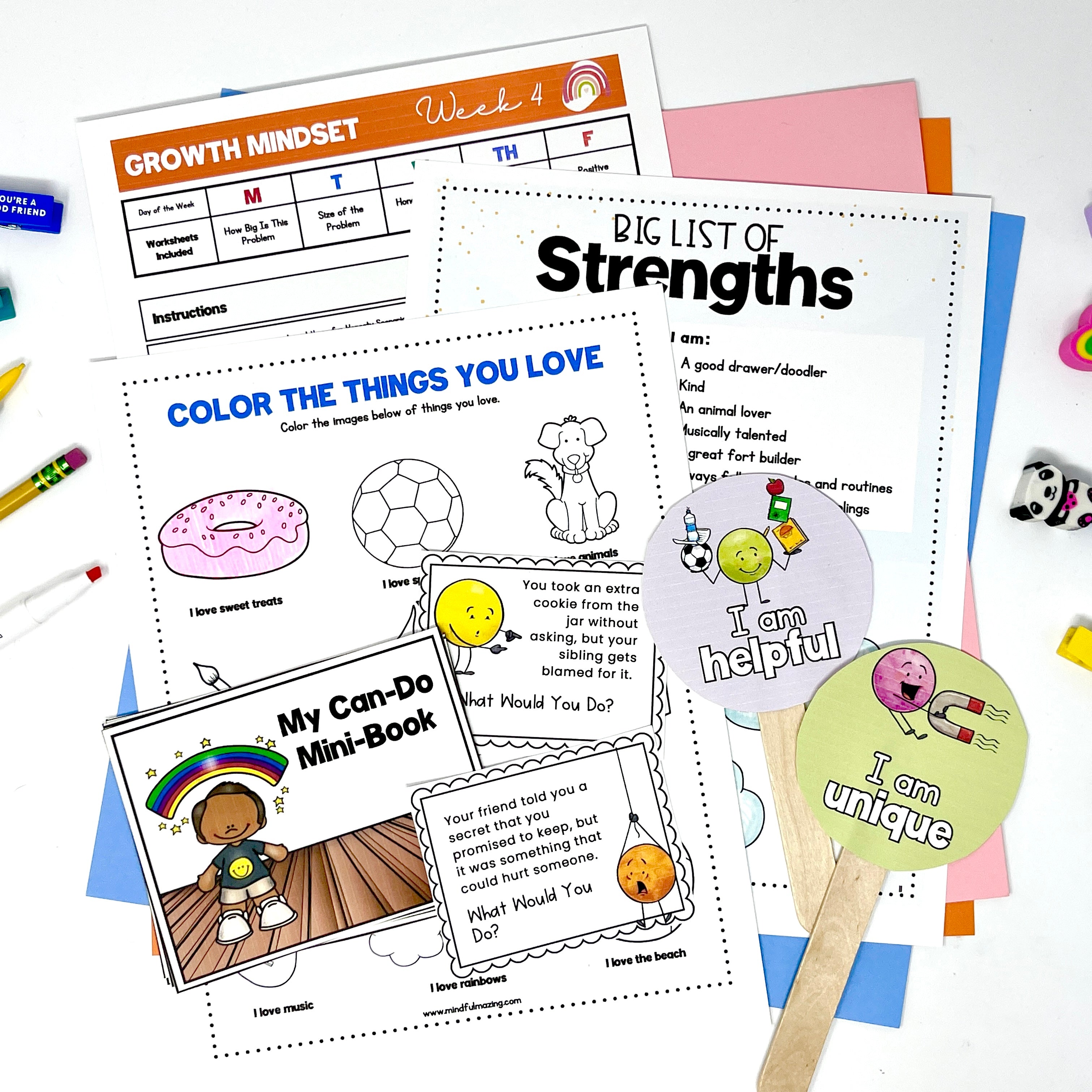 Growth Mindset Social Emotional Learning Unit (ages 3 - 8)