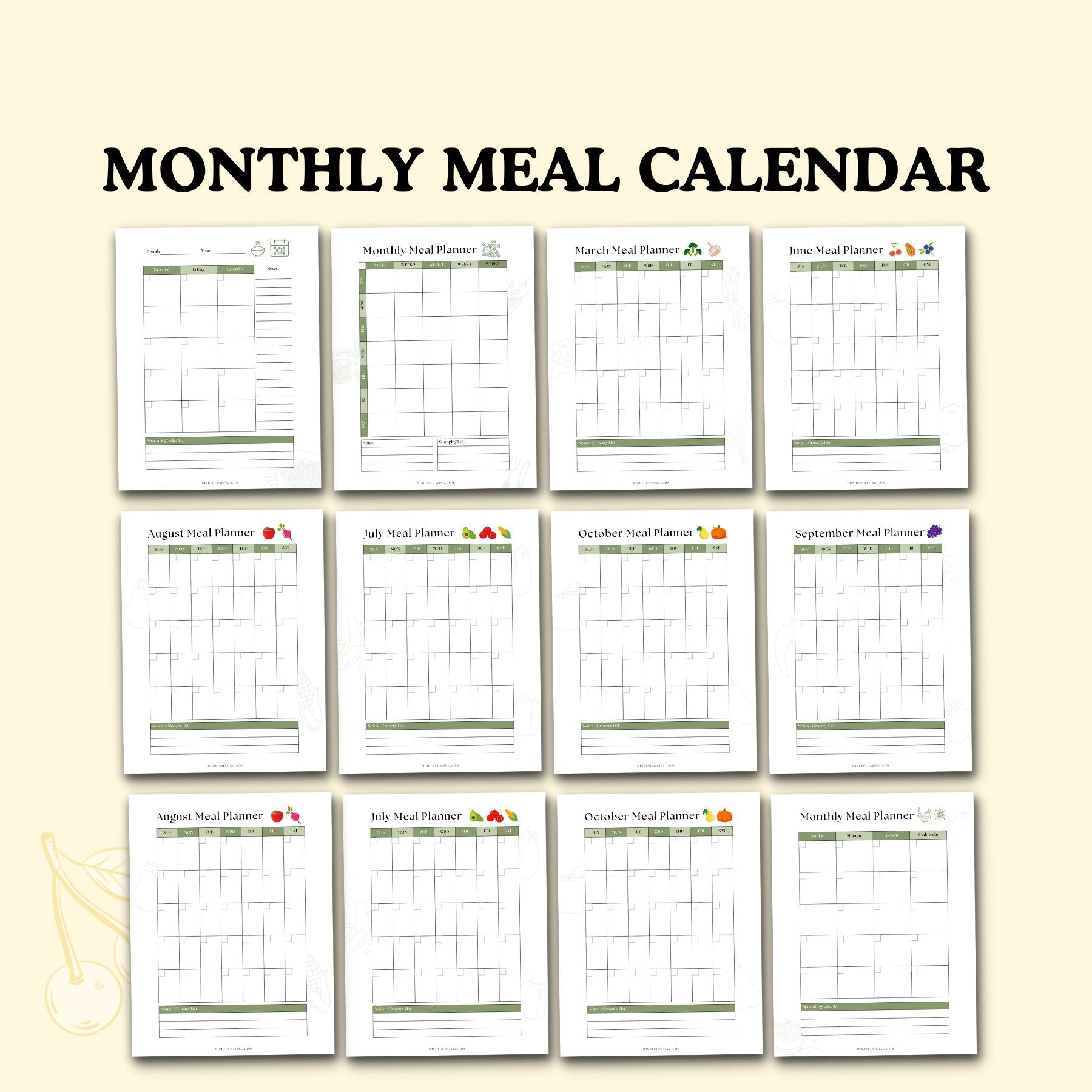 Meal Planner Printable Set (PDF)
