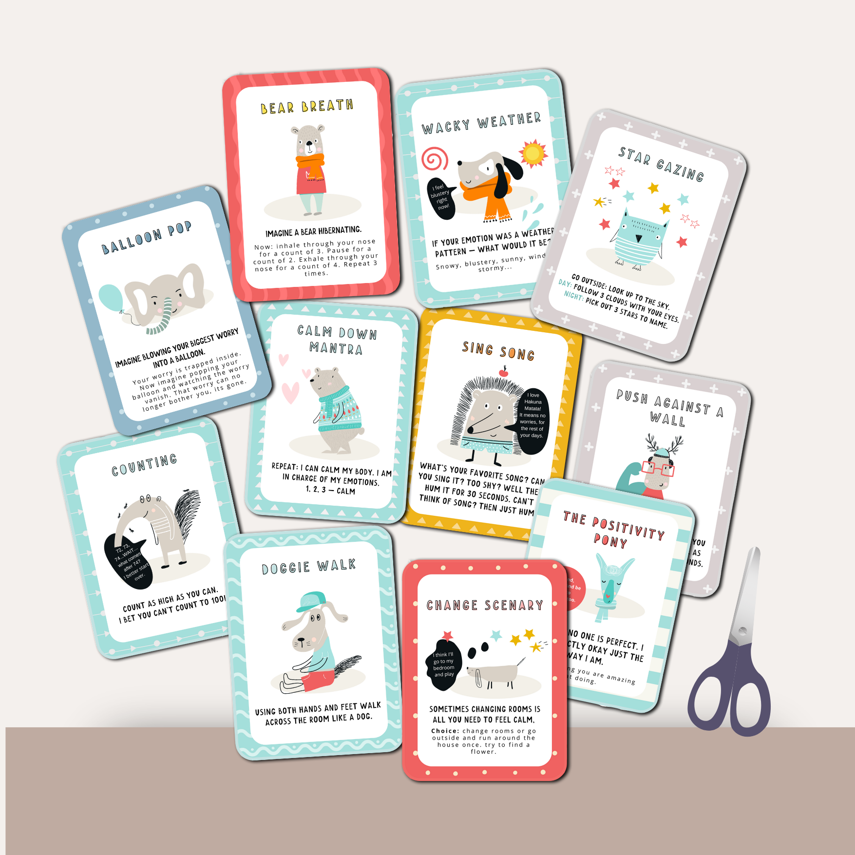 Calm Down Cards PDF (ages 2-10)