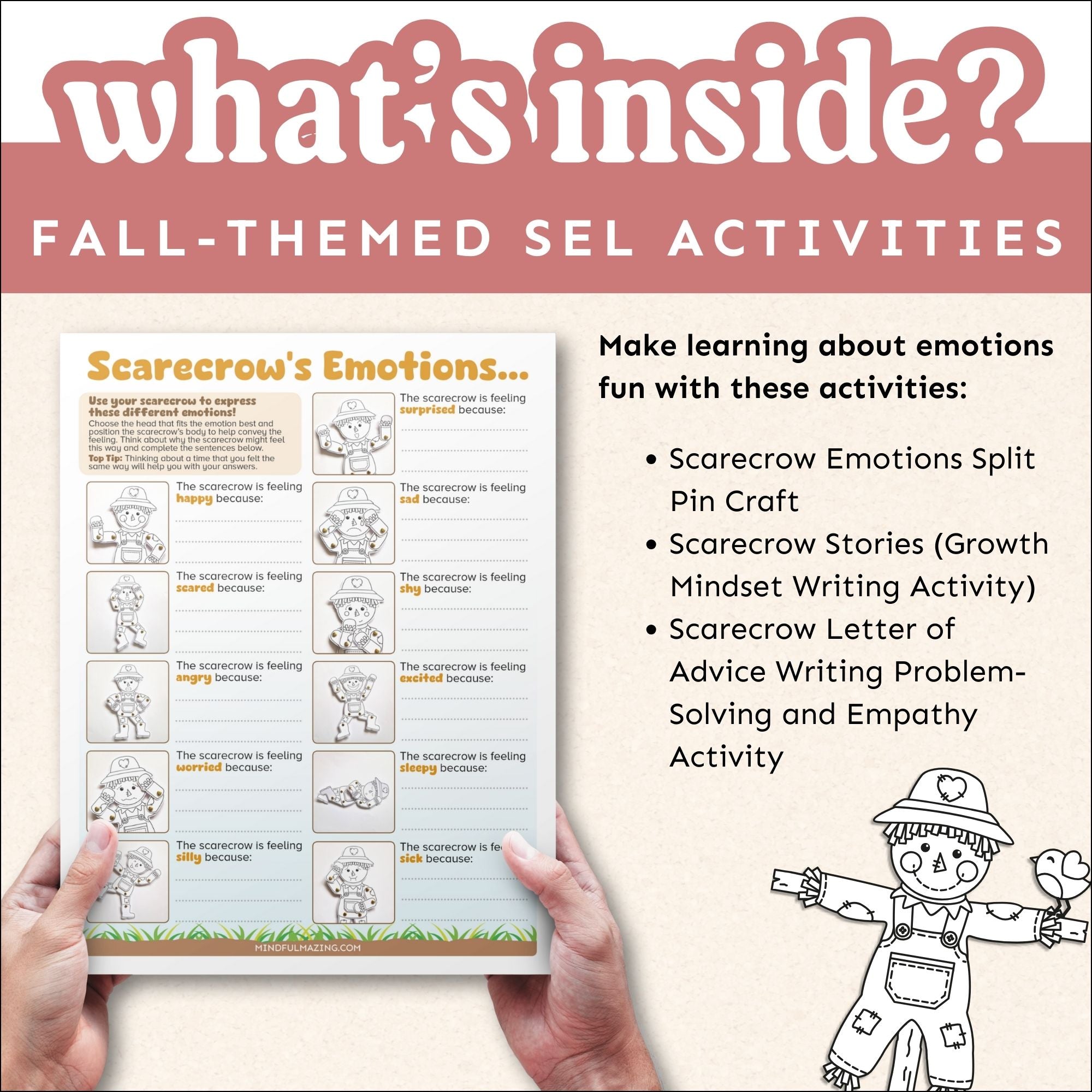Scarecrow Emotions Craft and Writing Activity