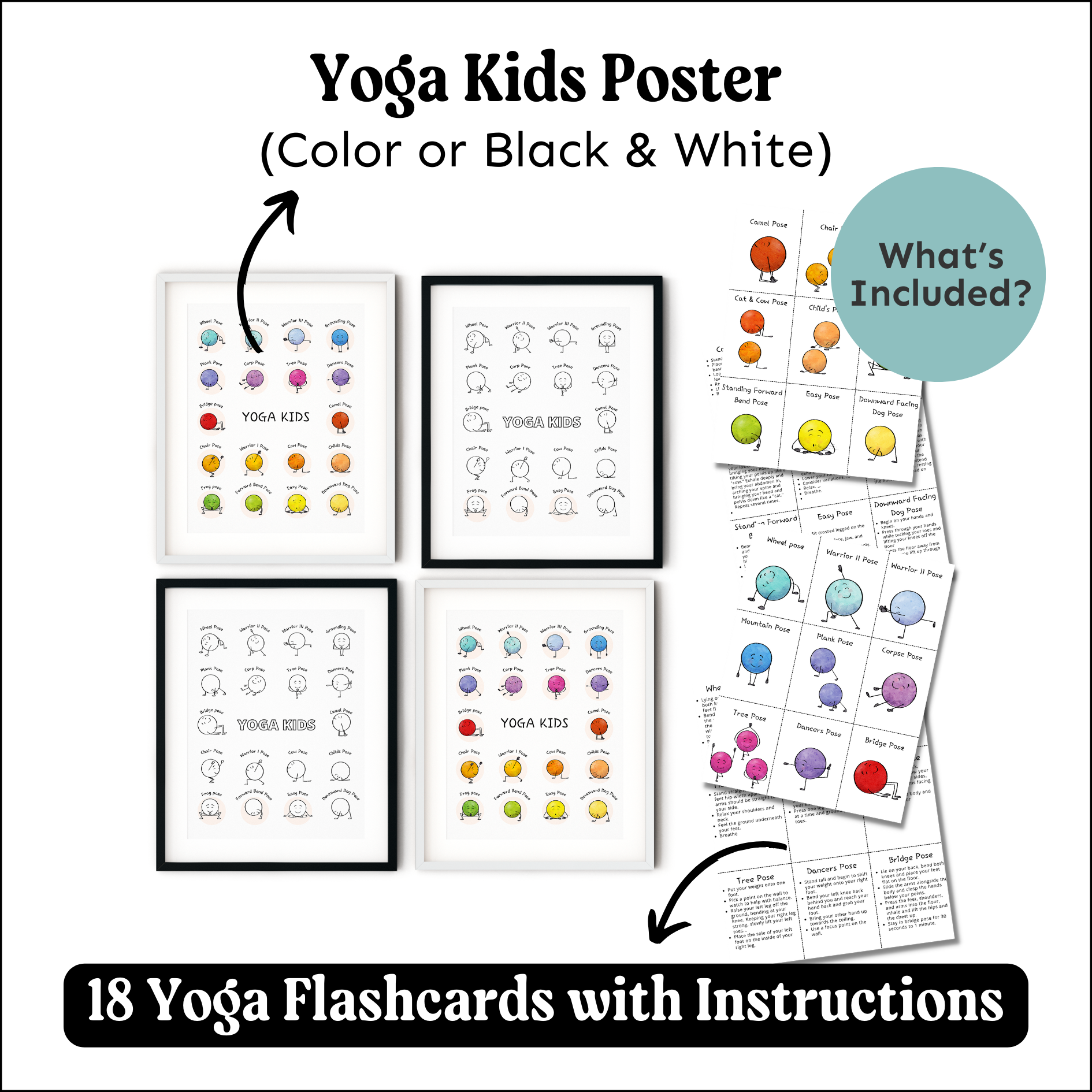 Yoga Kids Poster & Flashcards