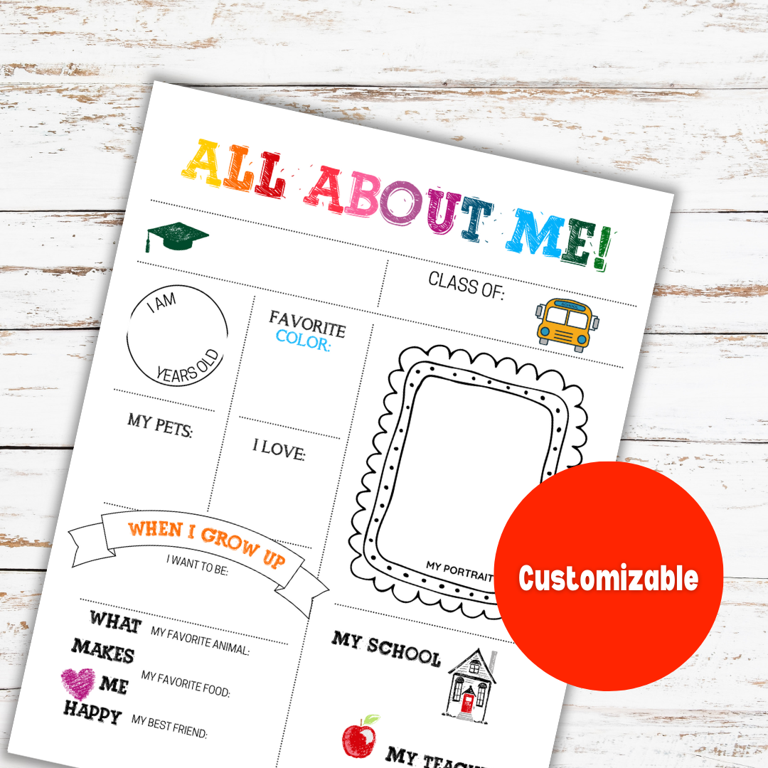 All About Me Mini Book (ages 5-11)