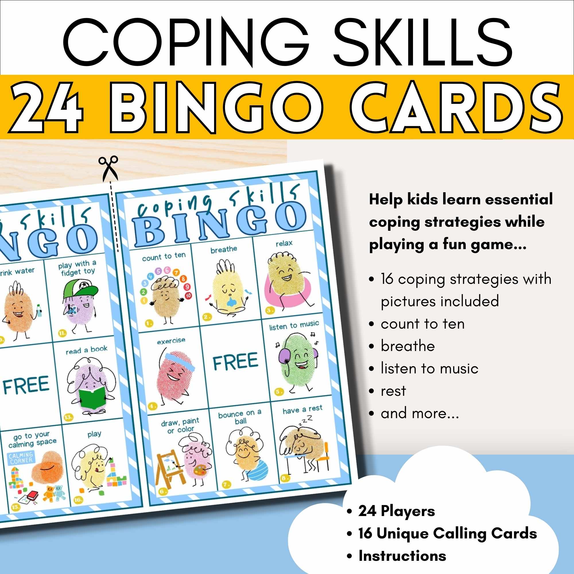 Coping Skills BINGO Game