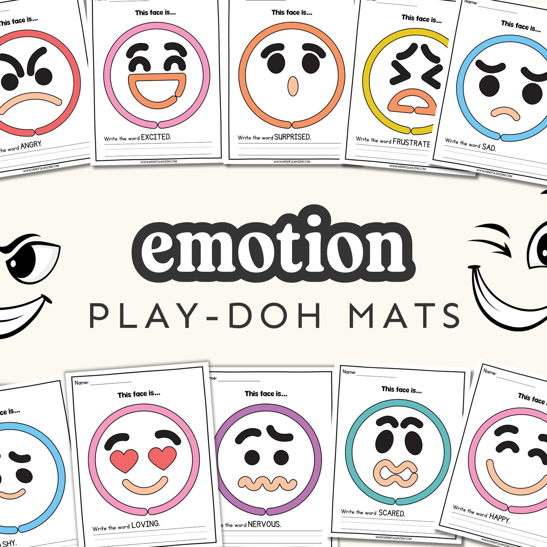 Emotions Play-Doh Mats (PDF) All Ages