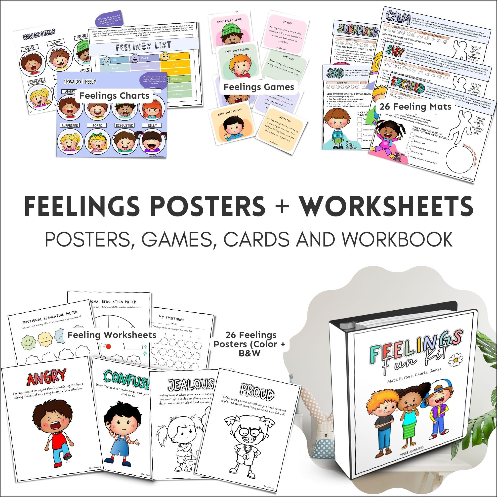 Feelings Kit (Posters + Worksheets)