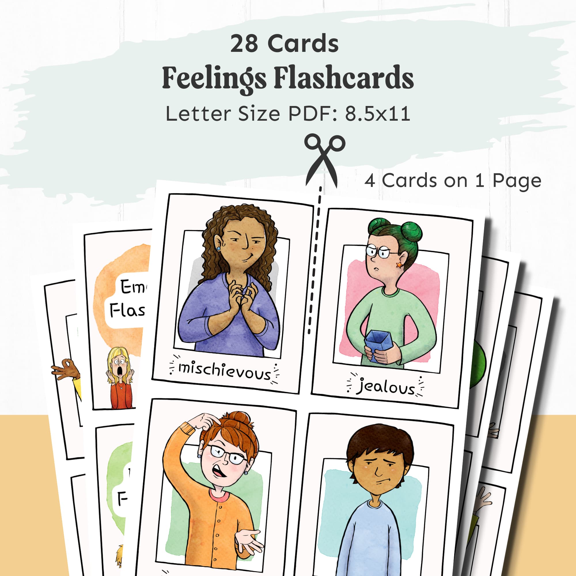 Emotion Flashcards PDF (ages 2 to 10)