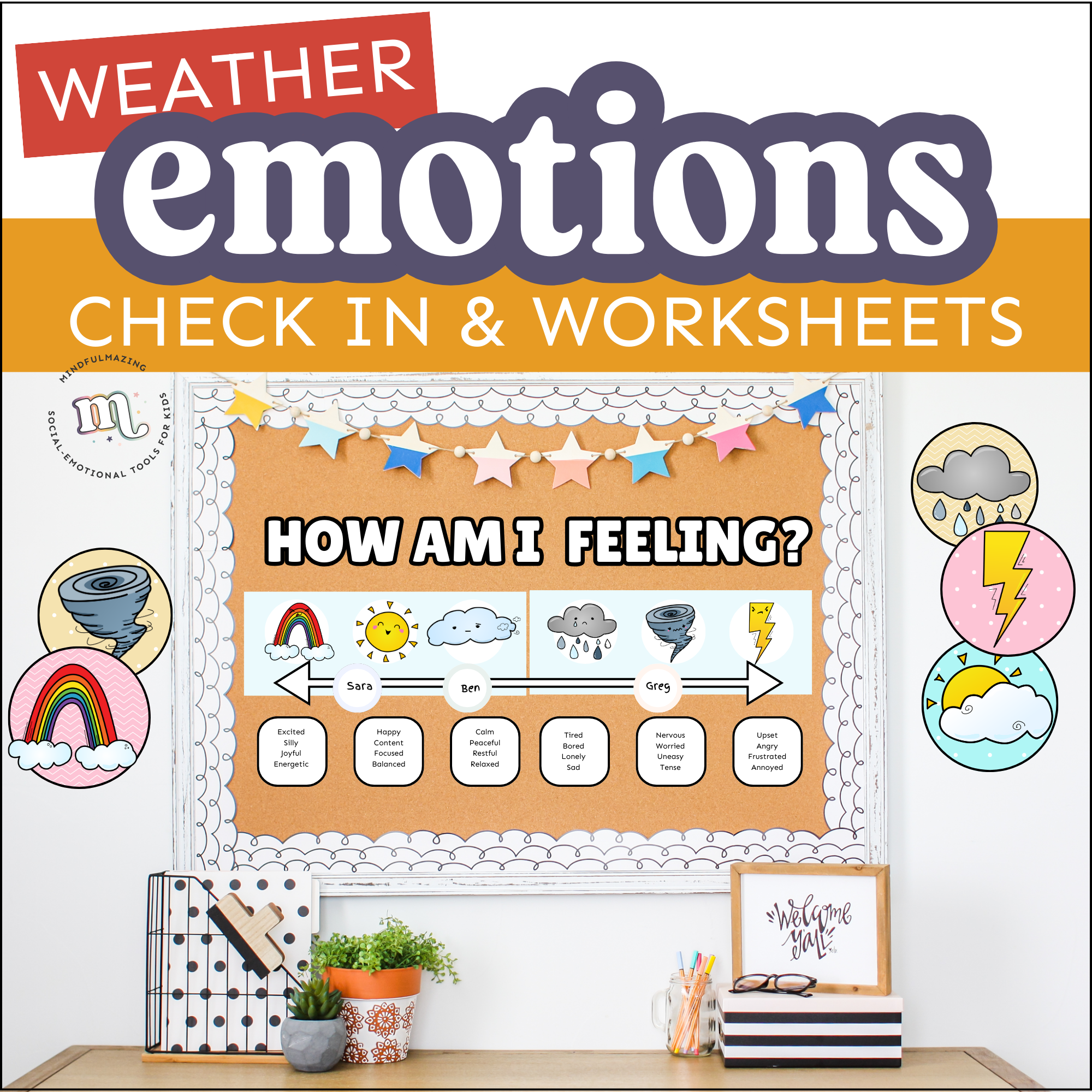 Weather Emotions Check In Chart & Worksheets