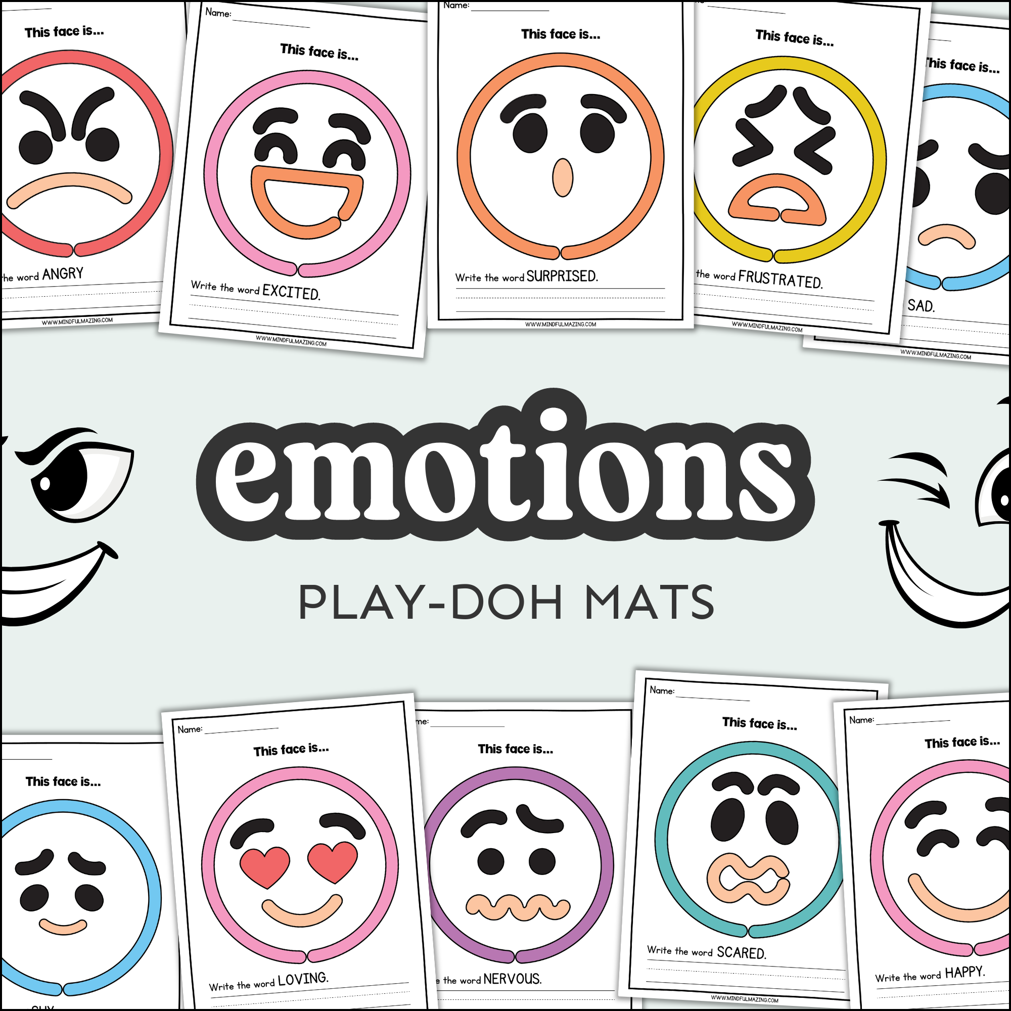 Emotions Play-Doh Mats (PDF) All Ages