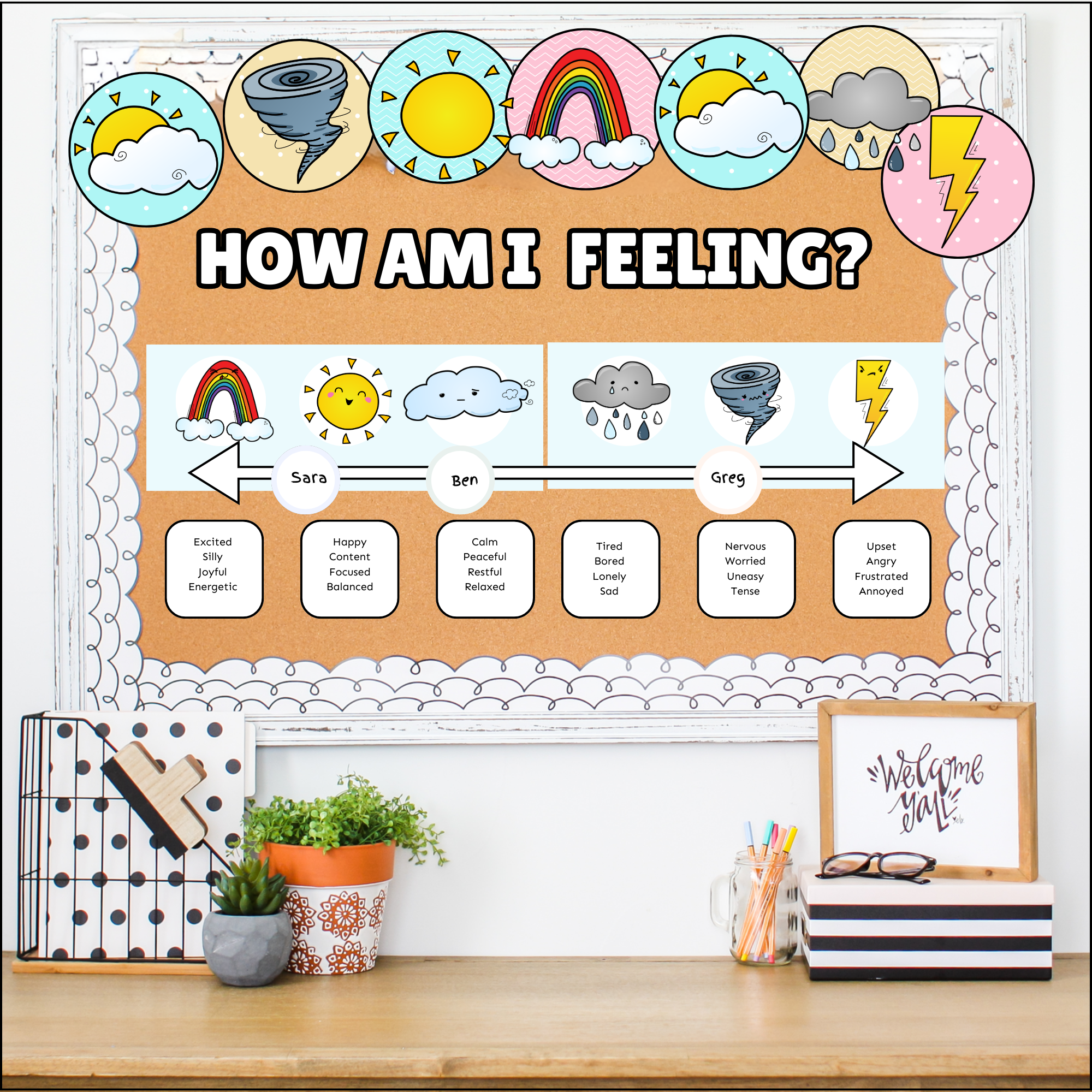 Weather Emotions Check In Chart & Worksheets
