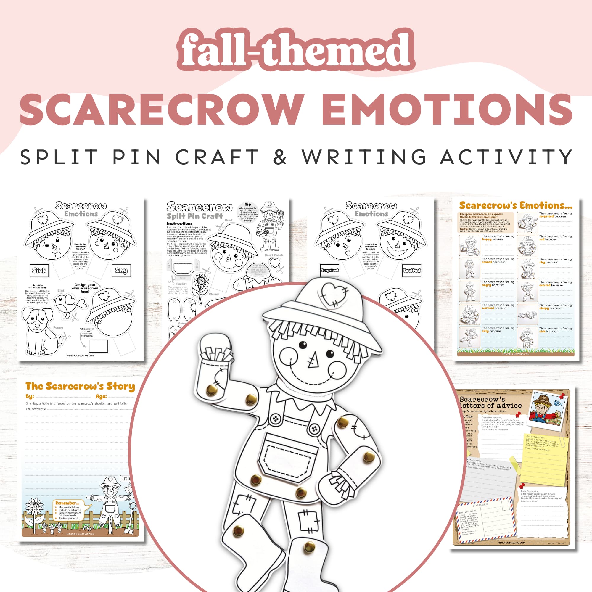 Scarecrow Emotions Craft and Writing Activity