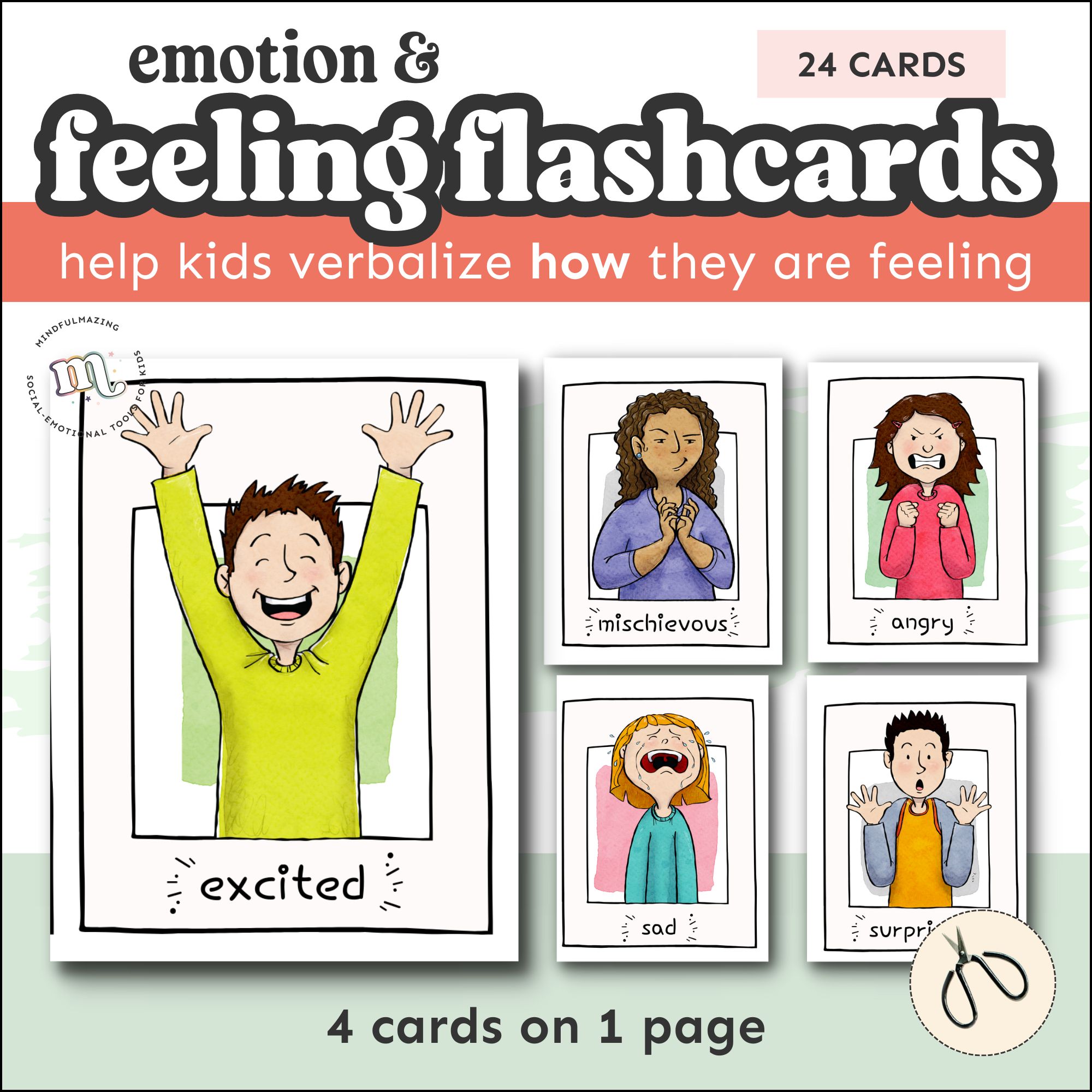Emotion Flashcards PDF (ages 2 to 10)