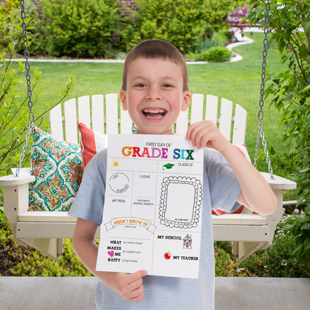 First Day of School Sign (Classic Clean Version) - Kindergarten to Grade Six