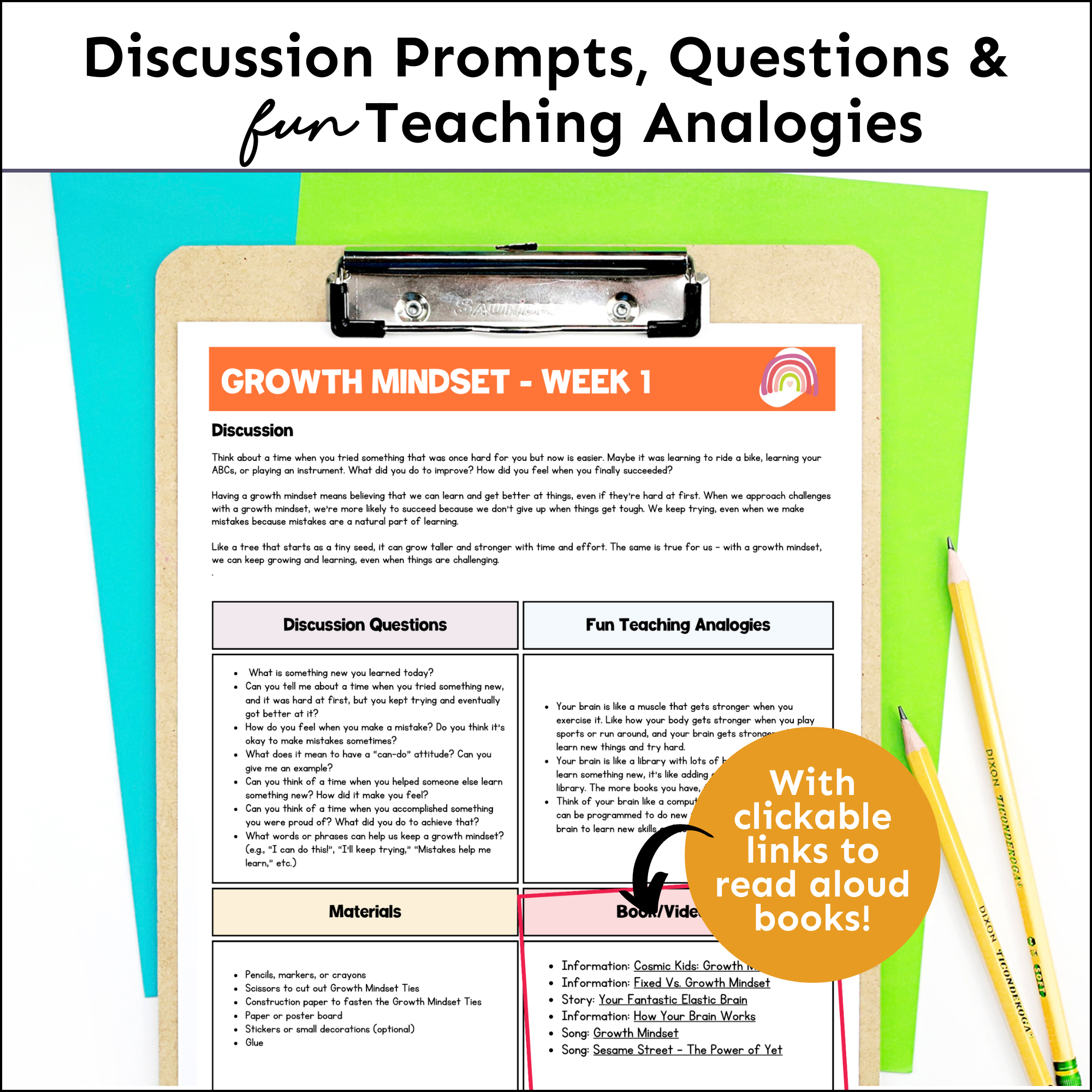 Growth Mindset Social Emotional Learning Unit (ages 3 - 8)