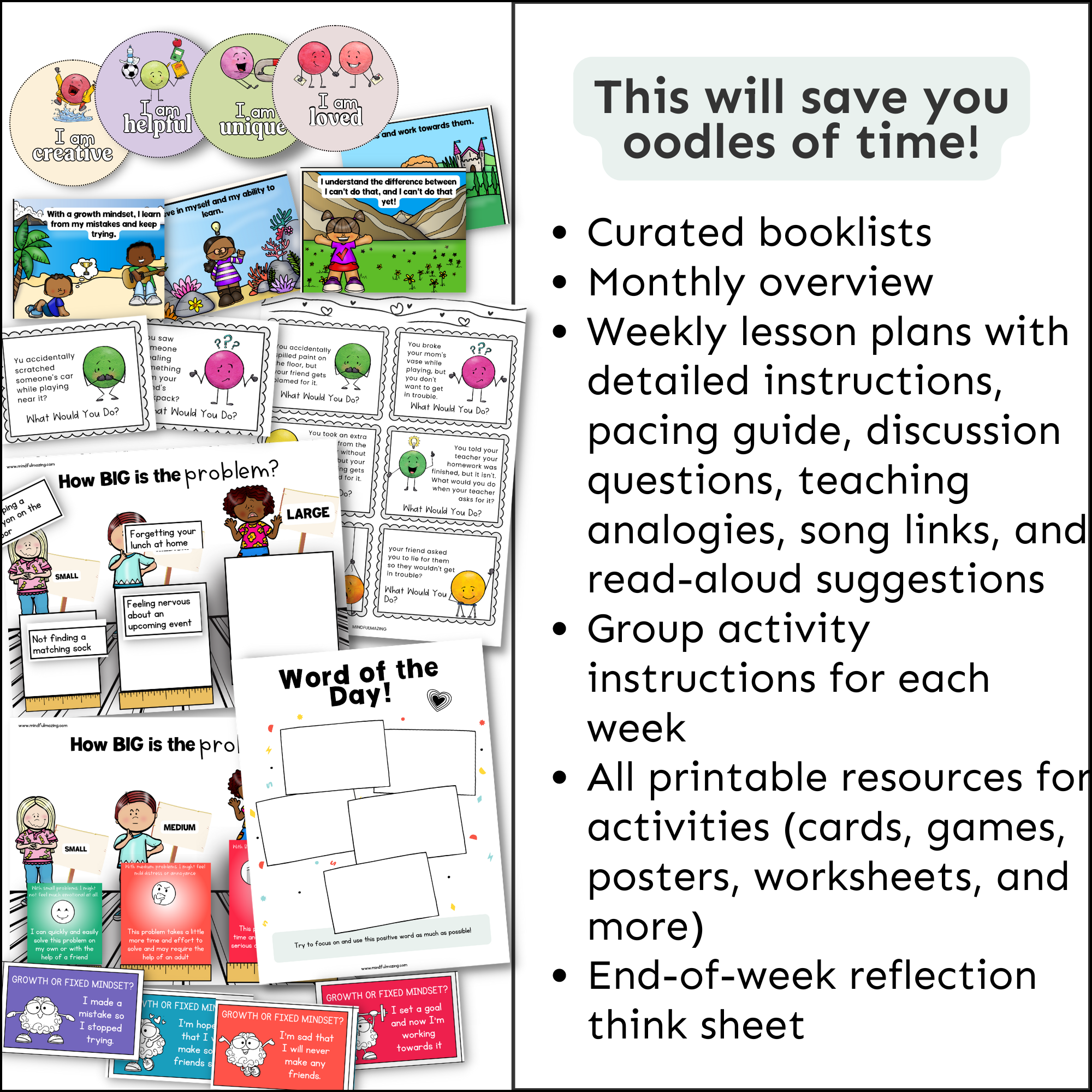 Growth Mindset Social Emotional Learning Unit (ages 3 - 8)