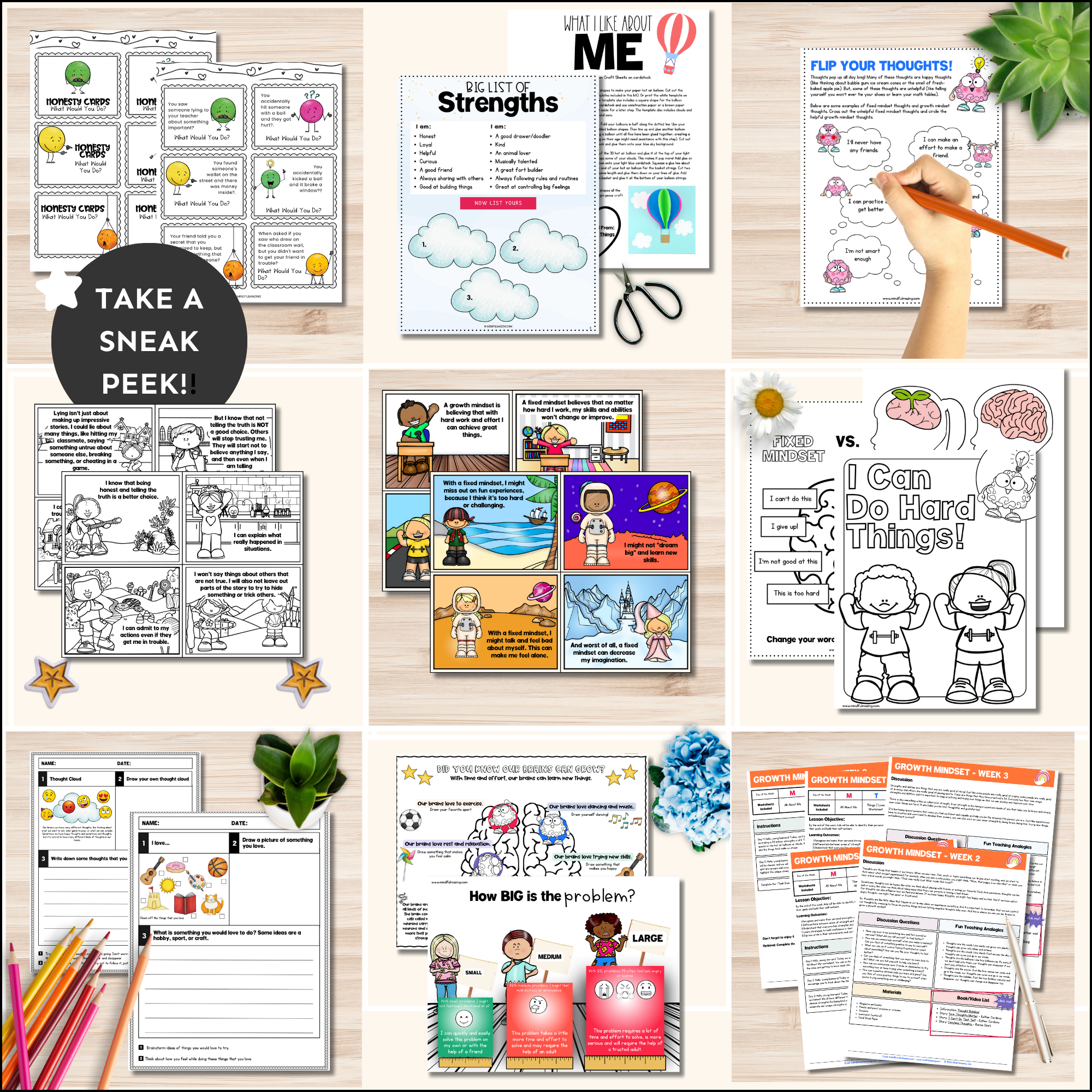 Growth Mindset Social Emotional Learning Unit (ages 3 - 8)