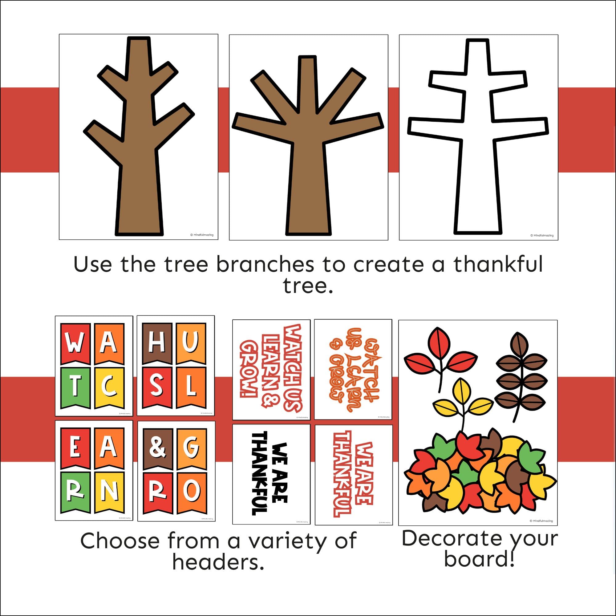 Fall Thankfulness & Gratitude Bulletin Board Set 🍁