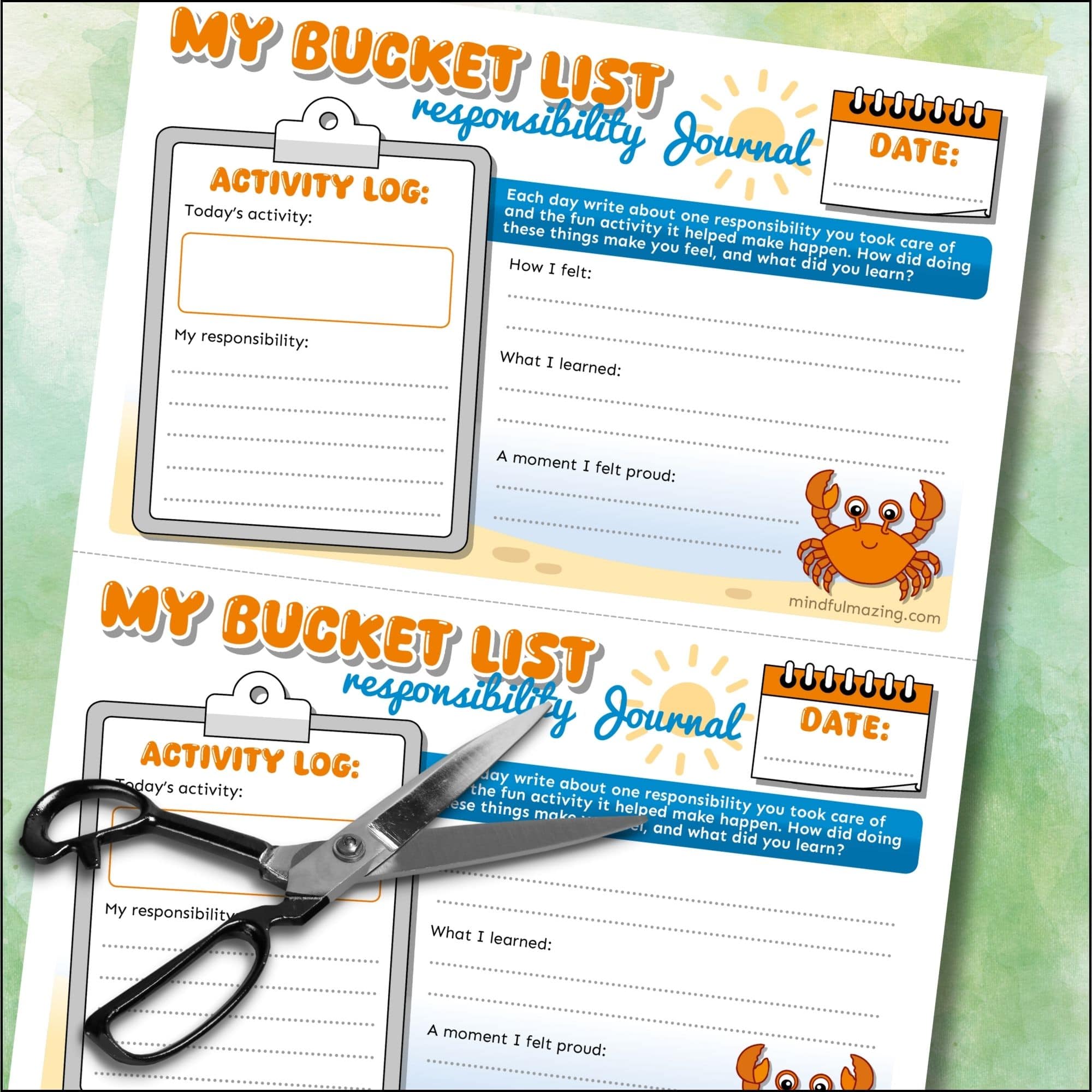 Summer Bucket List Taking Responsibility Activities