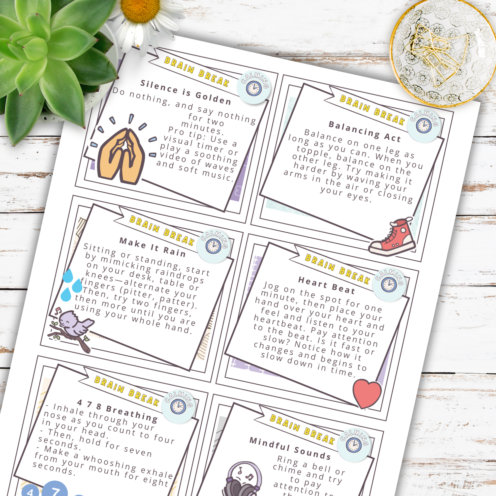 Brain Break Cards for Kids PDF