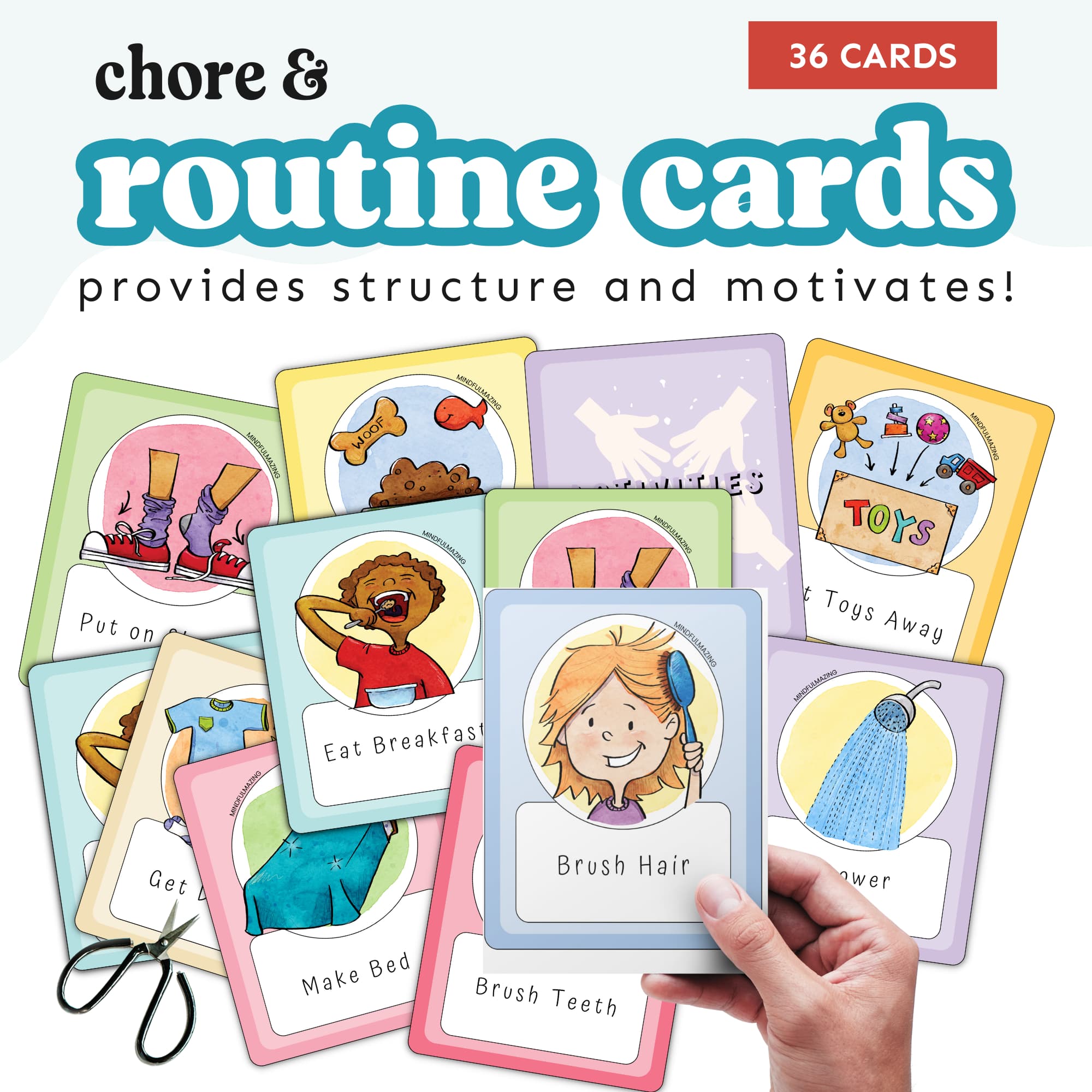 Chore and Routine Cards for Kids PDF (ages 2-10)