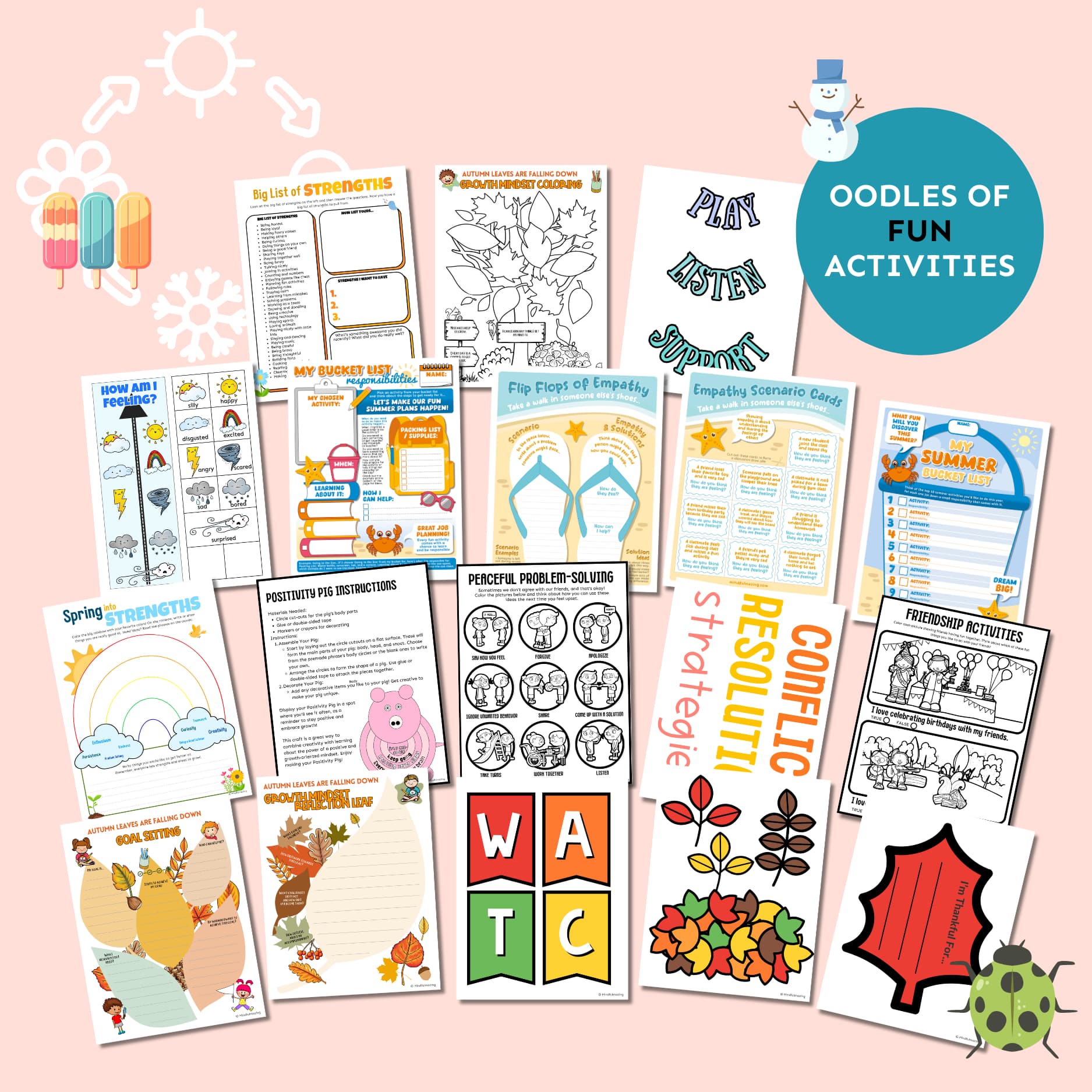 Seasonal Giant Social Emotional Learning Activities Bundle