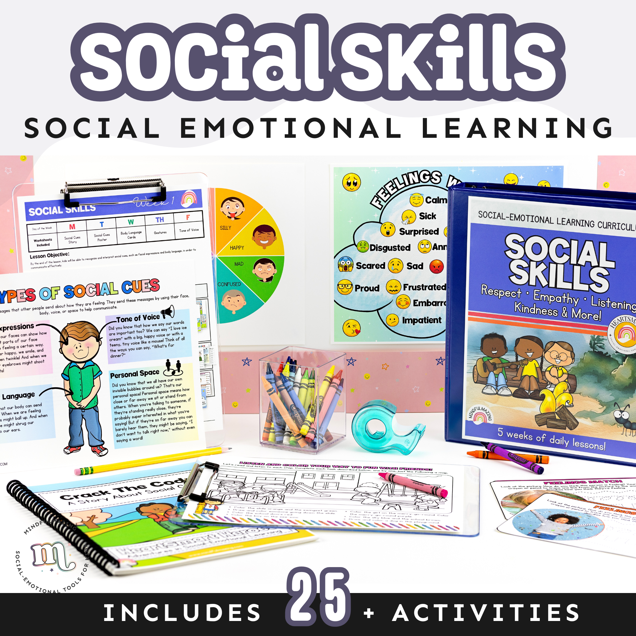 Social Skills Social-Emotional Learning Unit (ages 3 - 8)