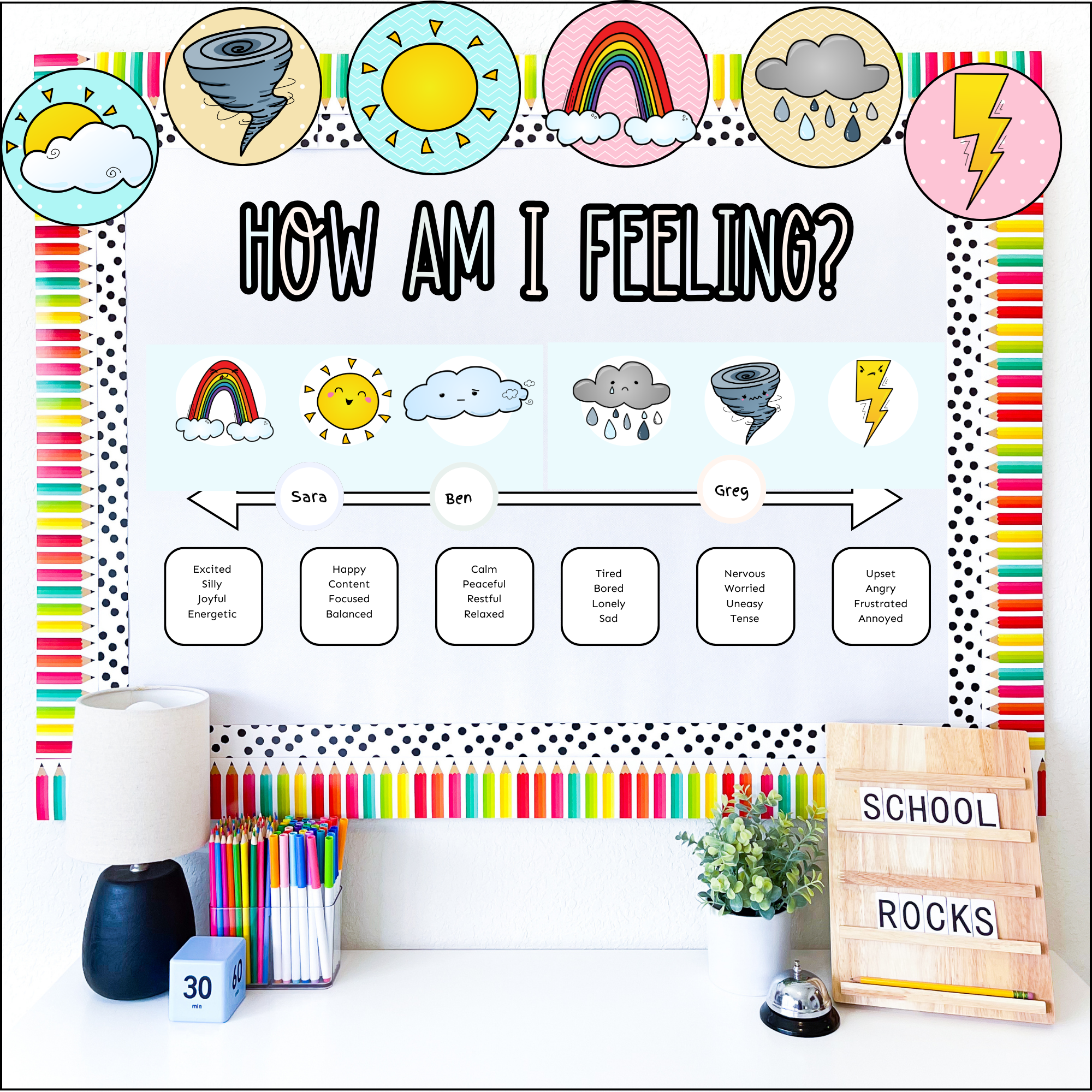 Weather Emotions Check In Chart & Worksheets