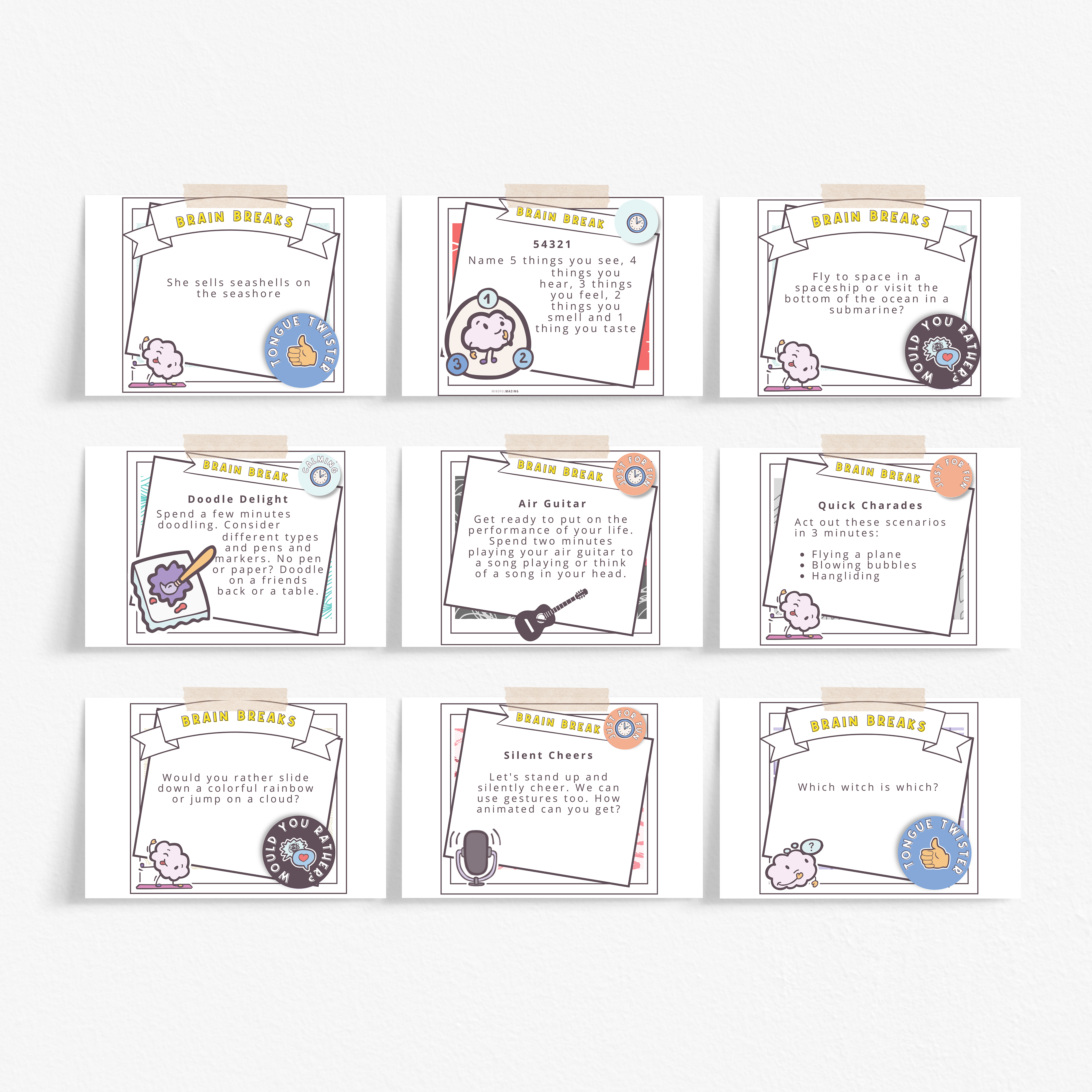 Brain Break Cards for Kids PDF