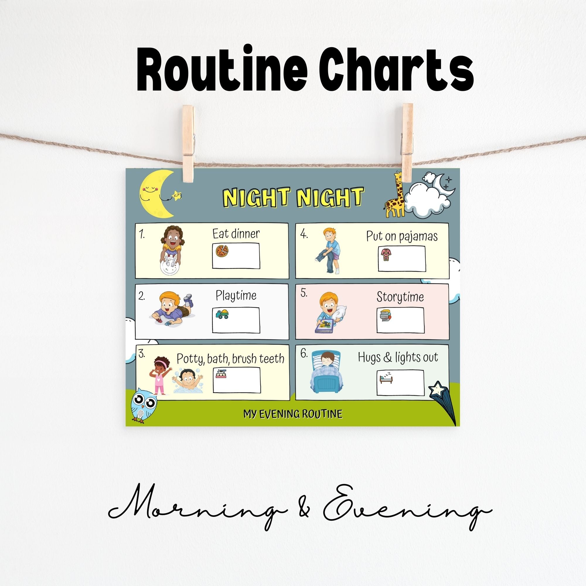 Premade Routine Charts for Kids PDF (Ages 2 to 10)