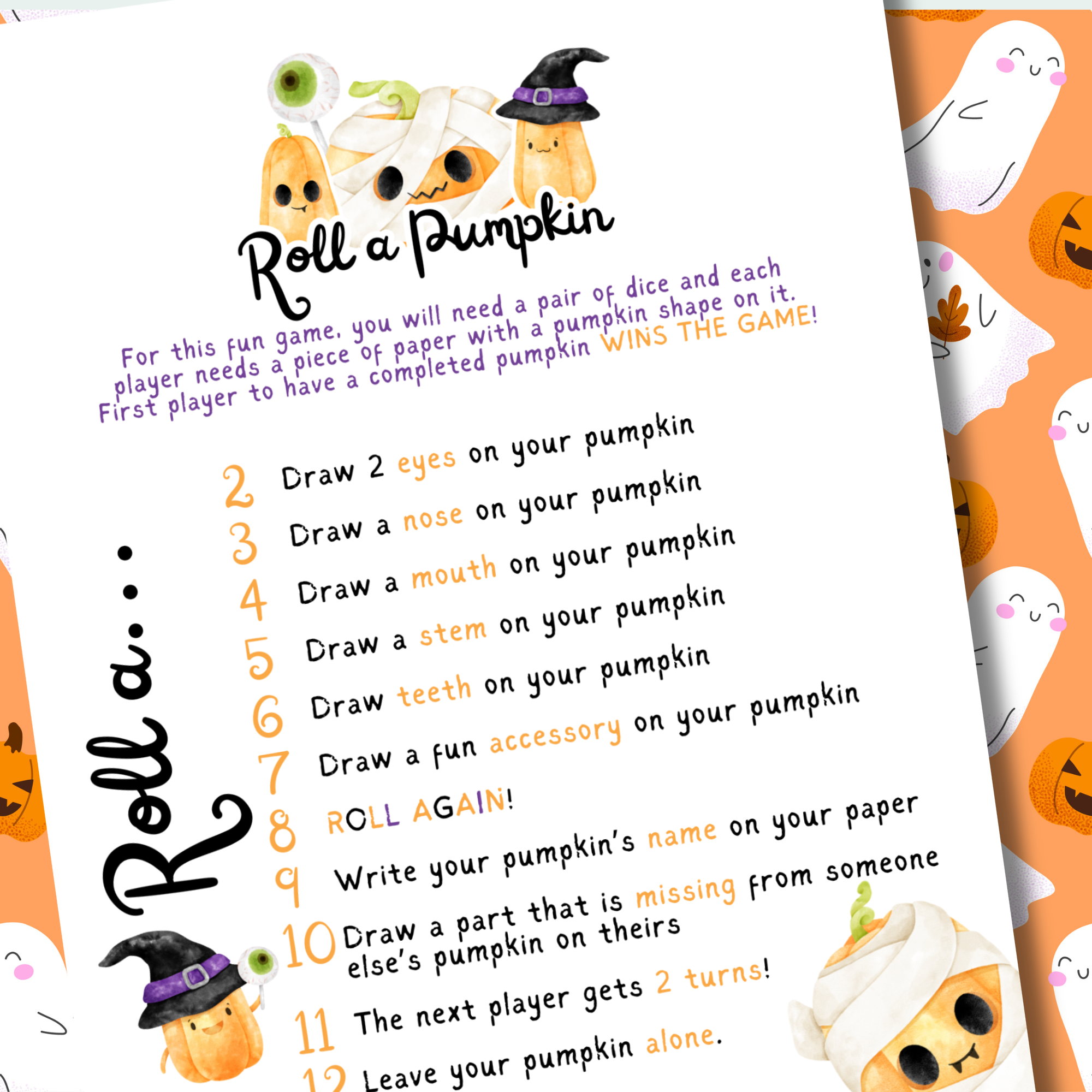 Roll a Pumpkin Game