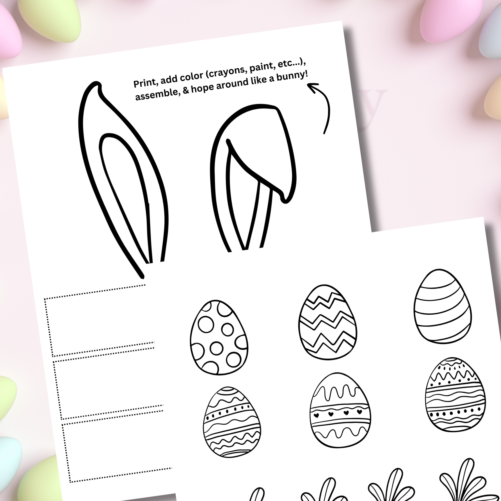 DIY Easter Bunny Paper Crown Craft