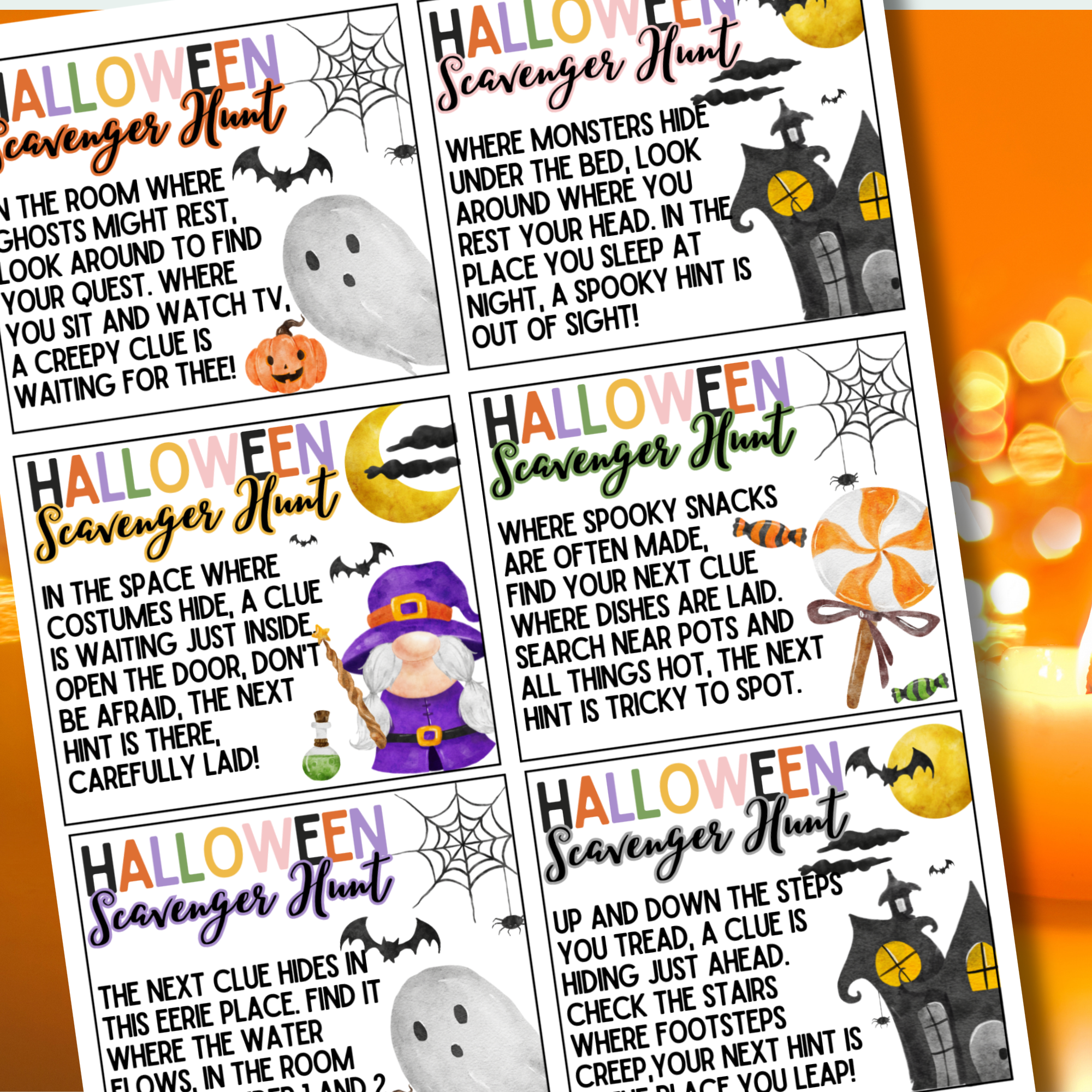 Indoor/Outdoor Halloween Scavenger Hunt
