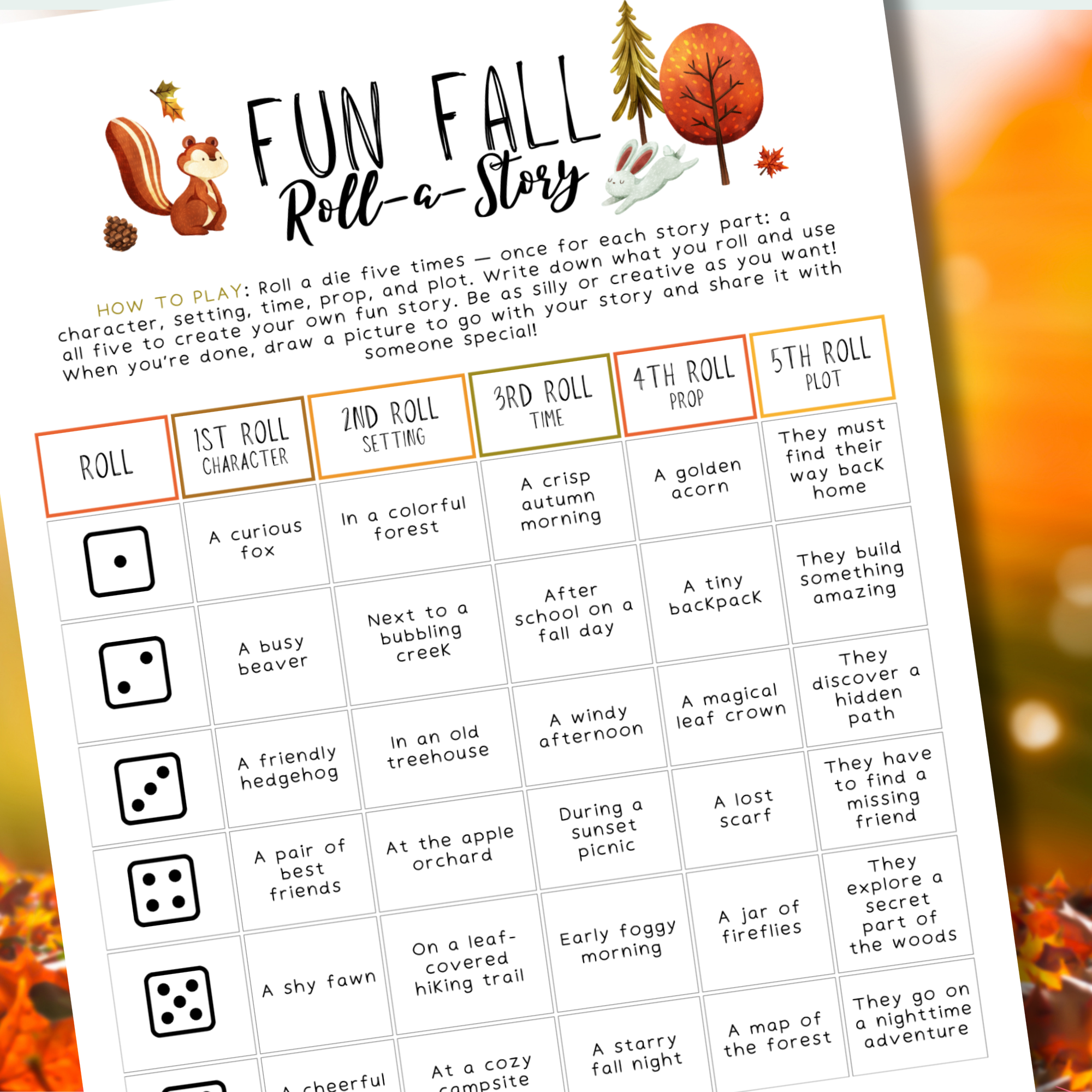 Fall Roll-A-Story