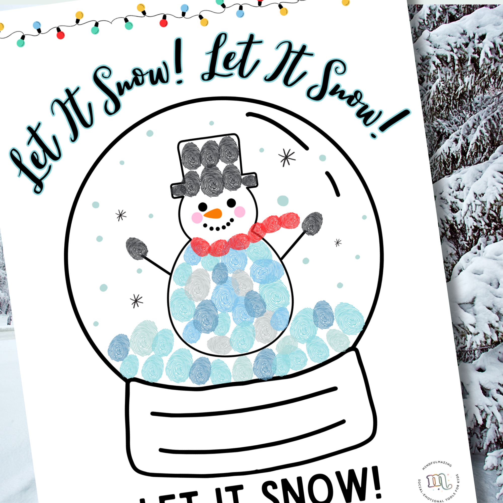 Snow Globe Finger paint Activity