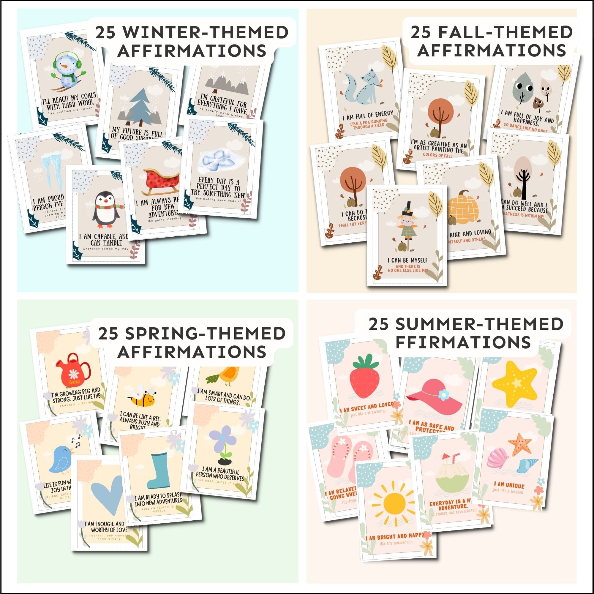 Affirmation Cards Mega Seasonal Bundle