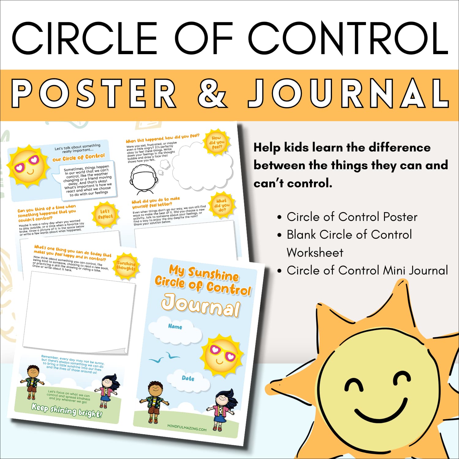 Sunshine Circle of Control Journal and Poster