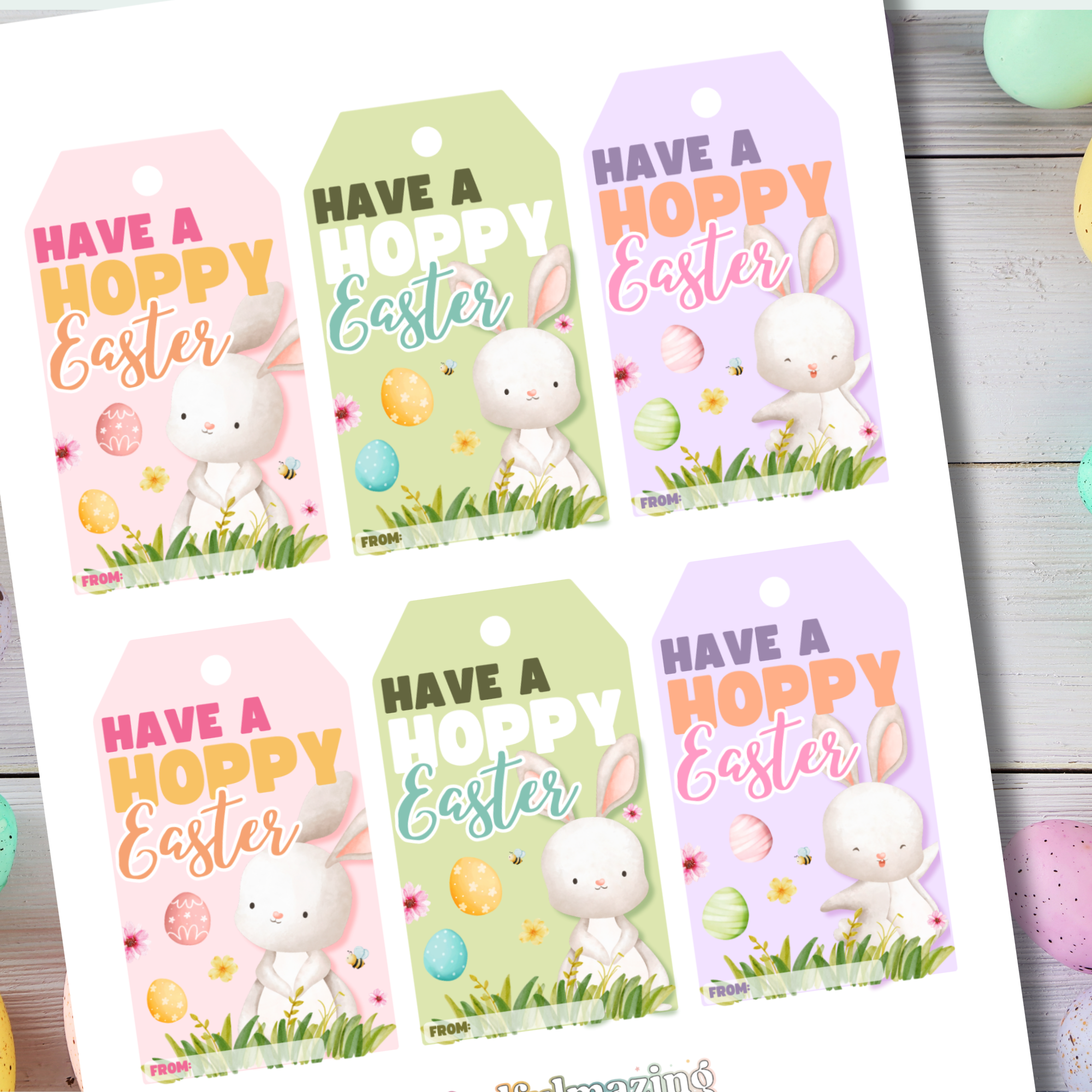 Cute Hoppy Easter Gift Tags