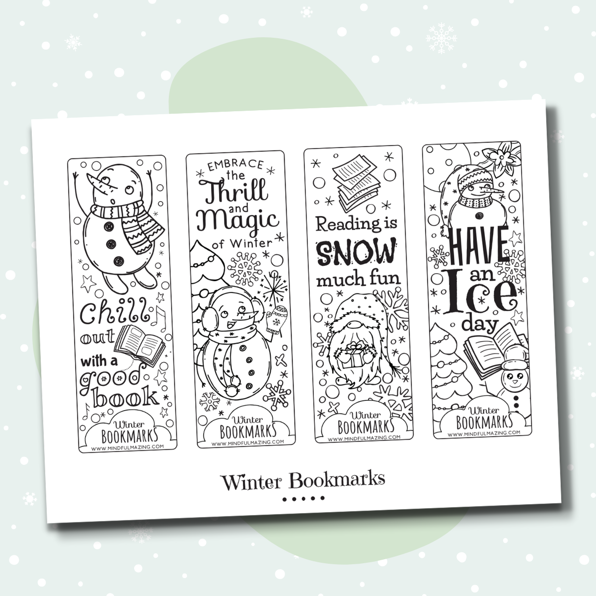 Winter Coloring Bookmarks