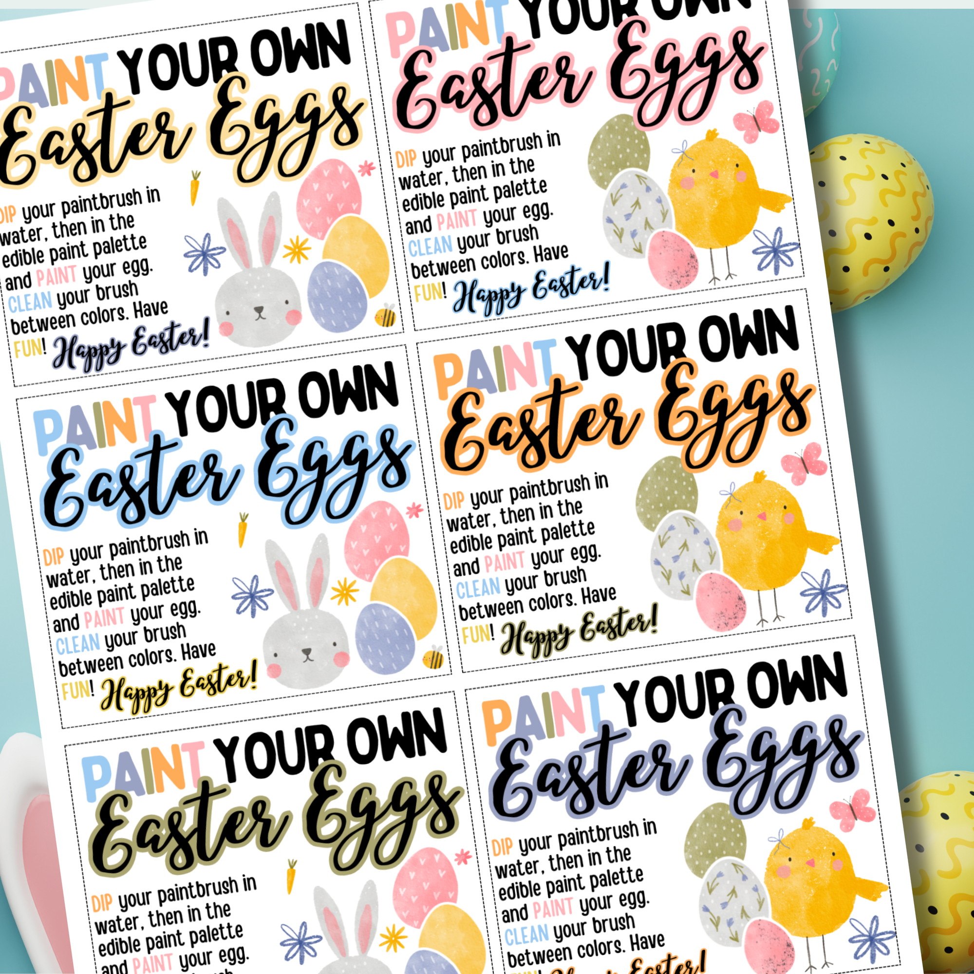 Paint Your Own Easter Egg Cards