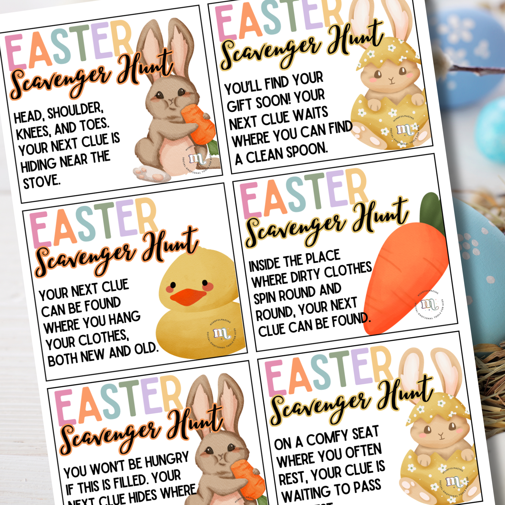 Easter Scavenger Hunt Cards