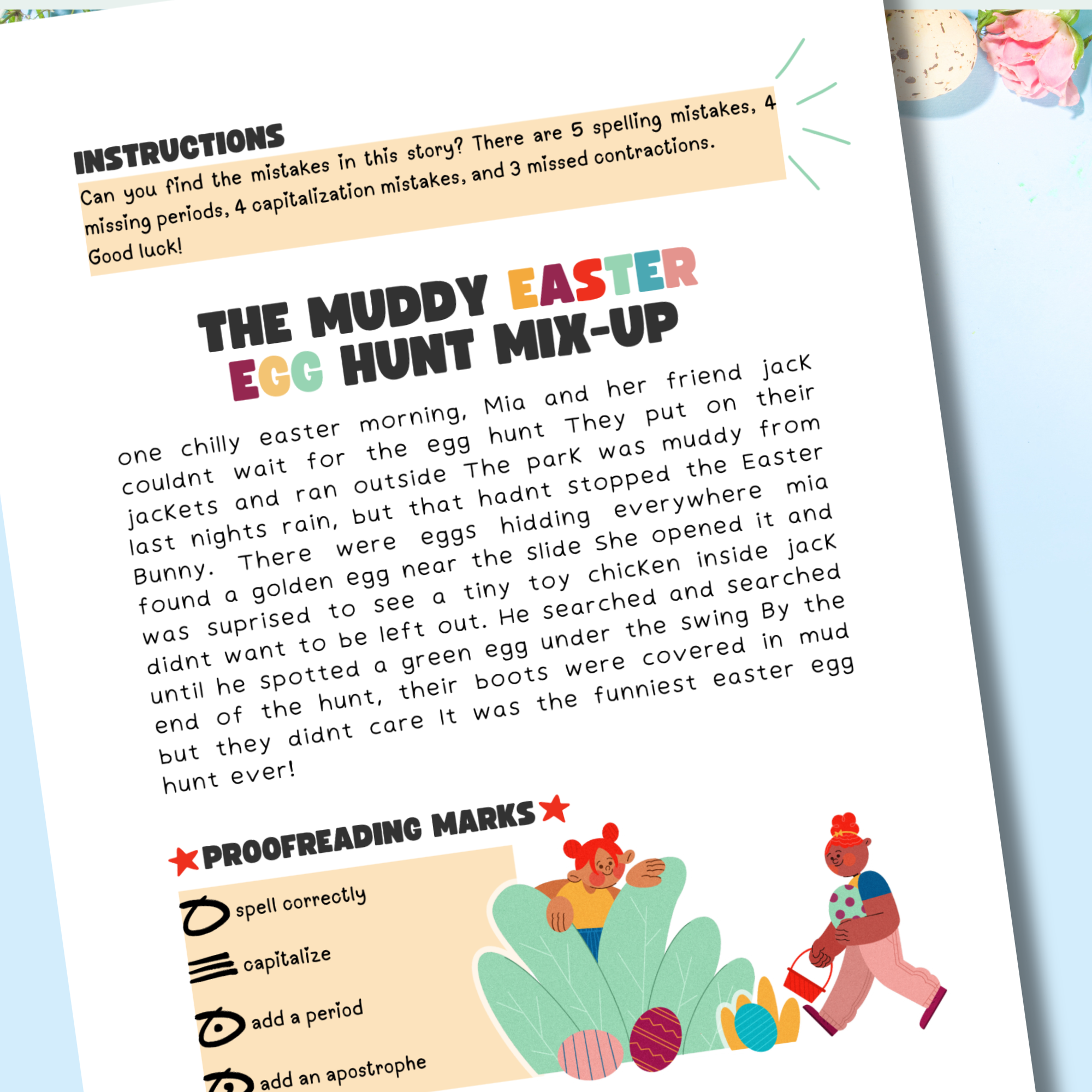 Easter Egg Proofreading Exercise