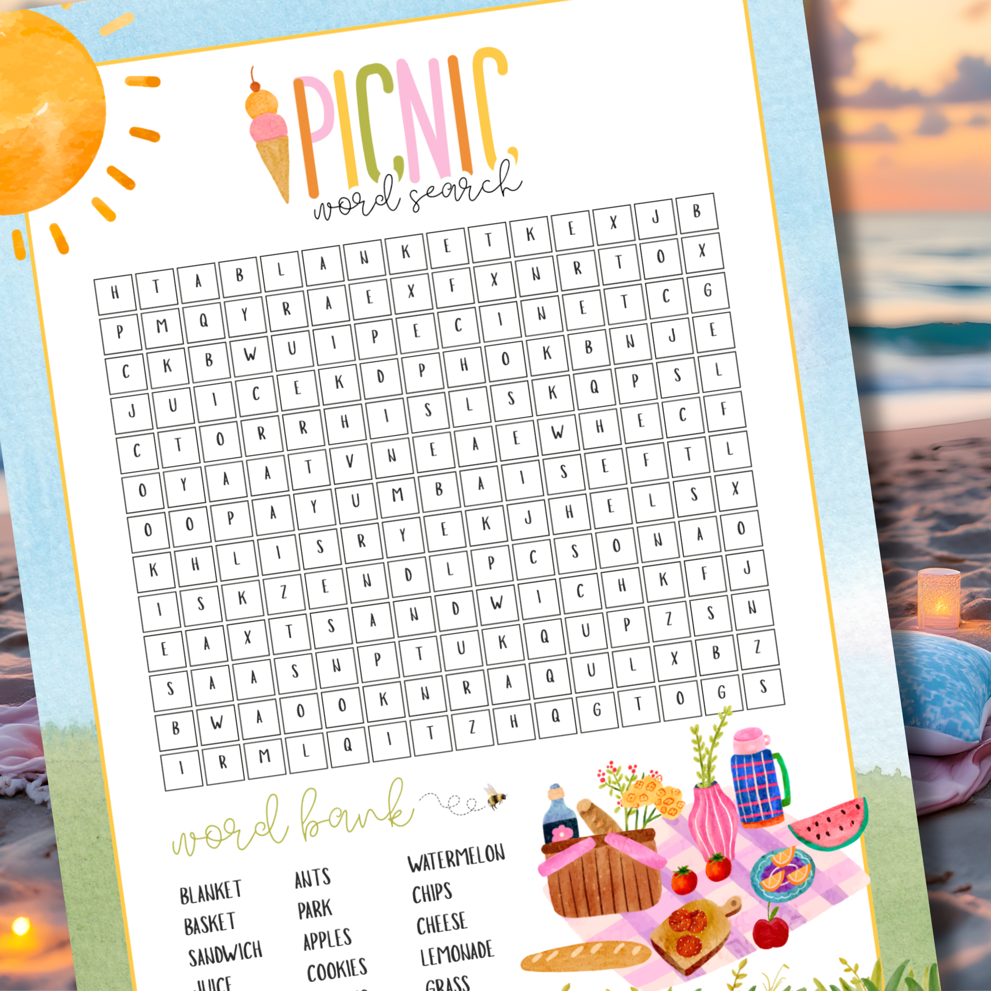 Picnic Word Search