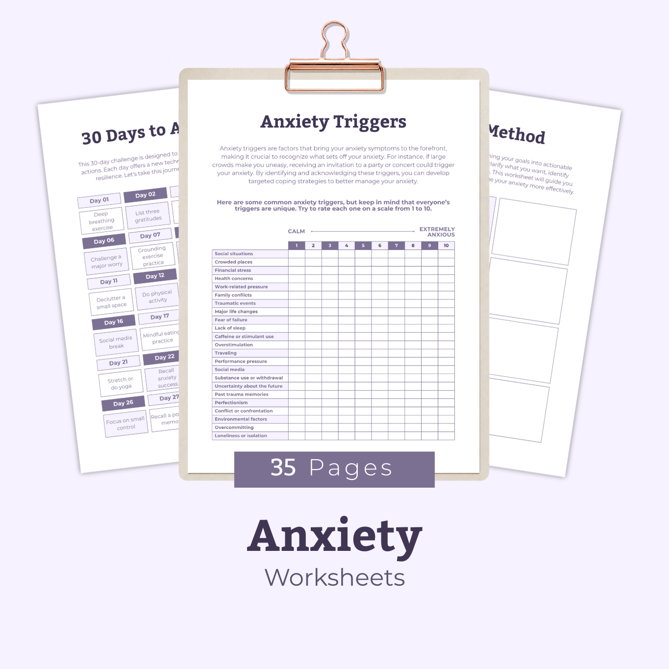 Anxiety Worksheets