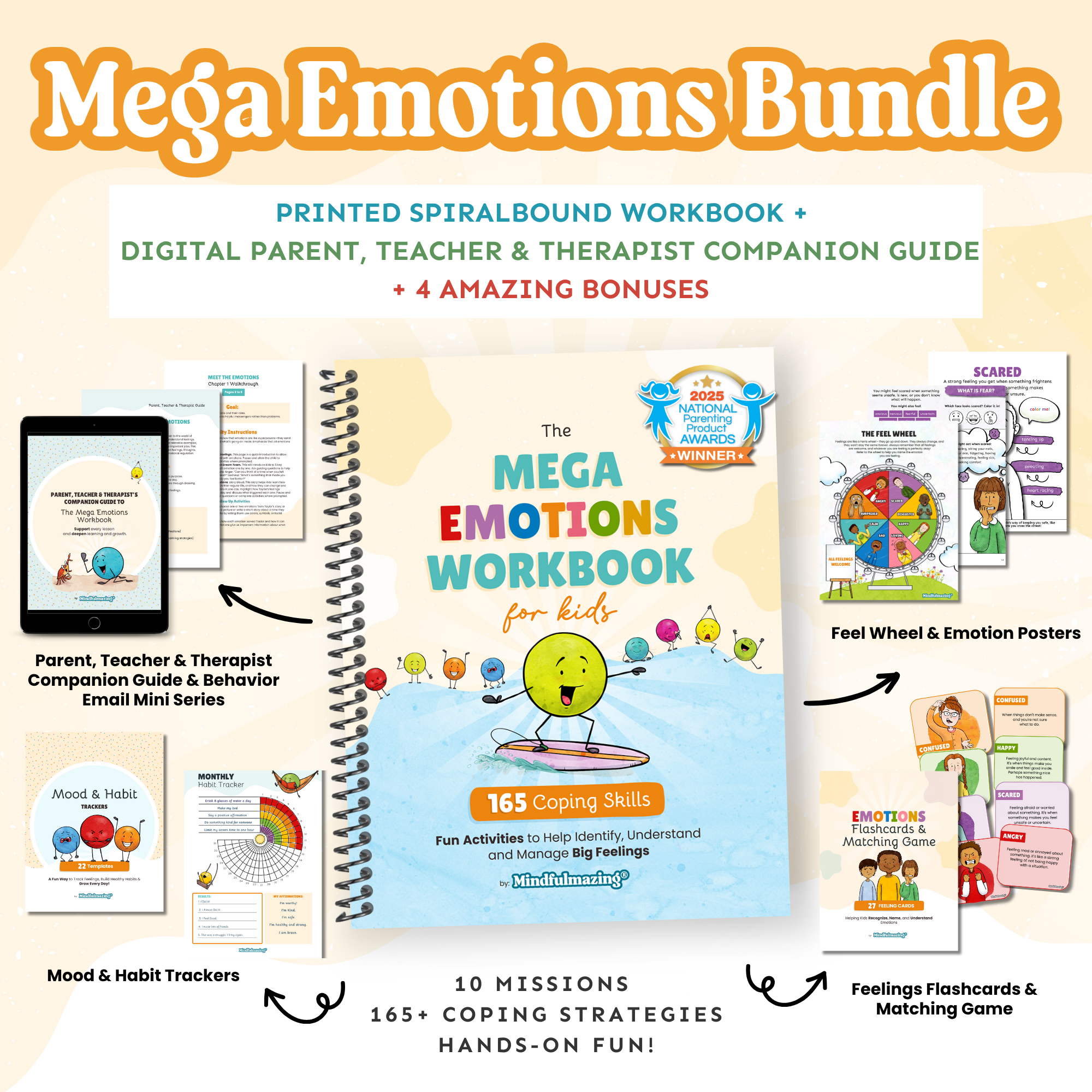 Kids Mega Emotions Workbook + Companion Guide + 4 Digital Bonuses