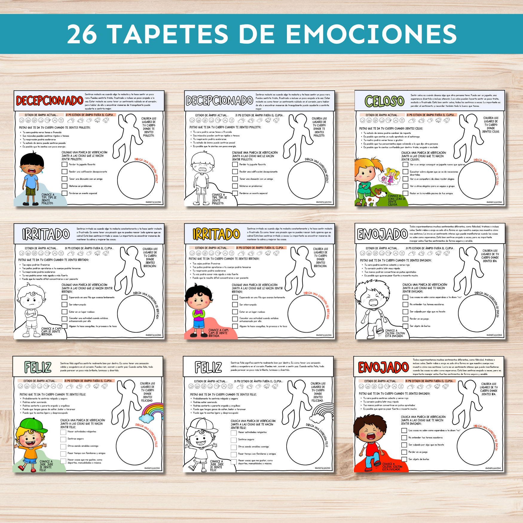 Kit de Emociones (Pósteres + Hojas de trabajo)