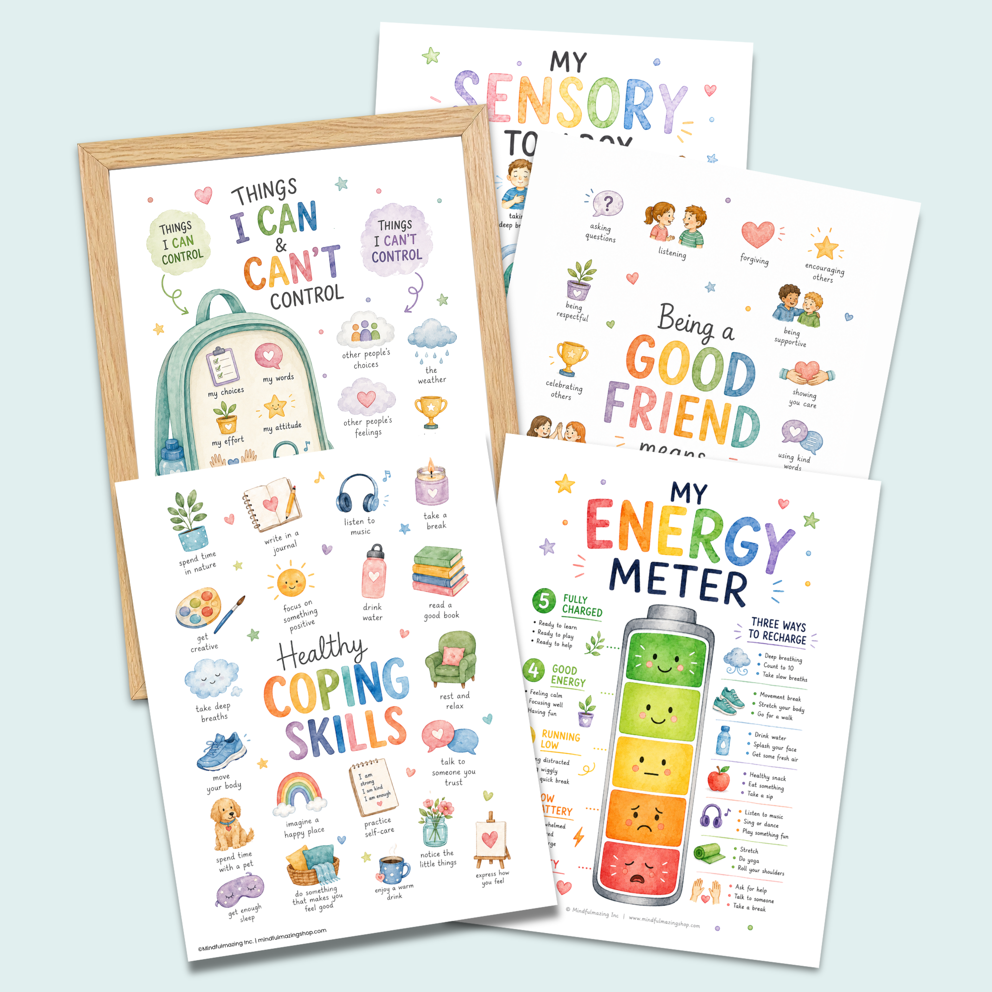 Rainbow Coping Skills Poster Set