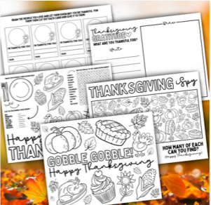 Thanksgiving Activity Mats